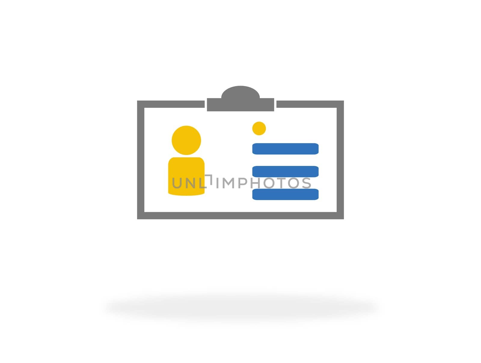 ID card Icon with shadow - Access or personal pass