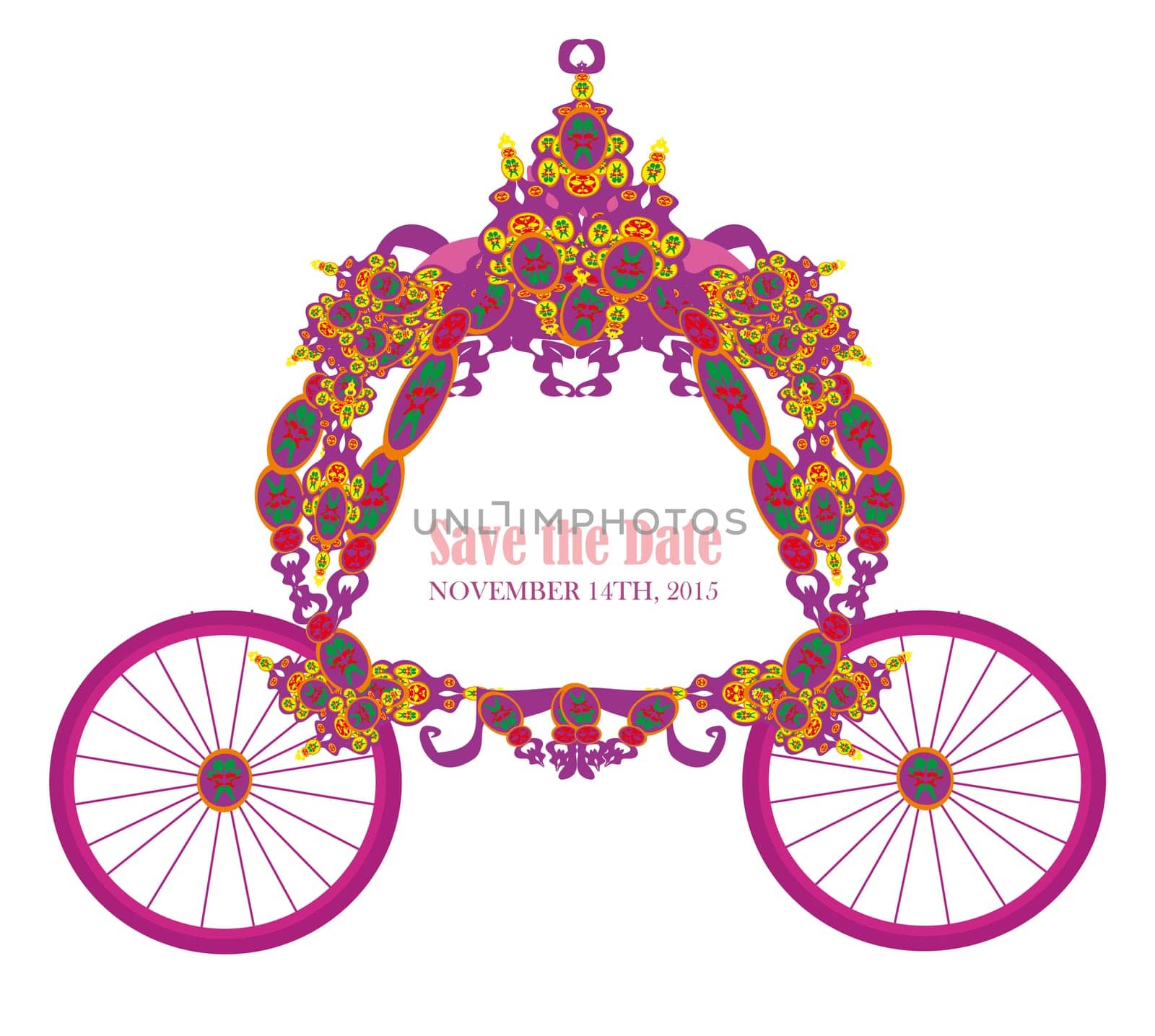 vintage floral carriage invitation