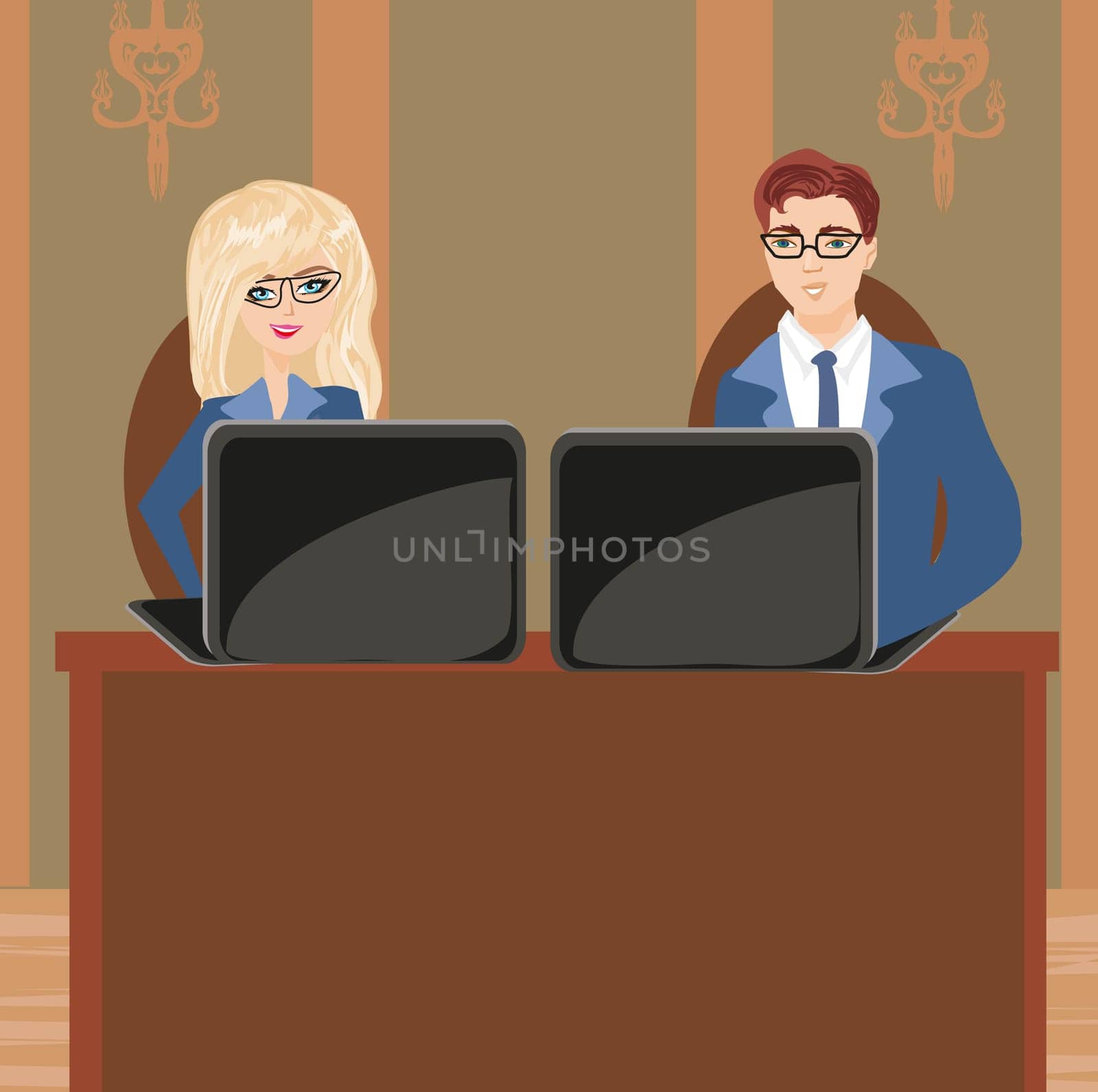 Formally dressed people in office, business meeting