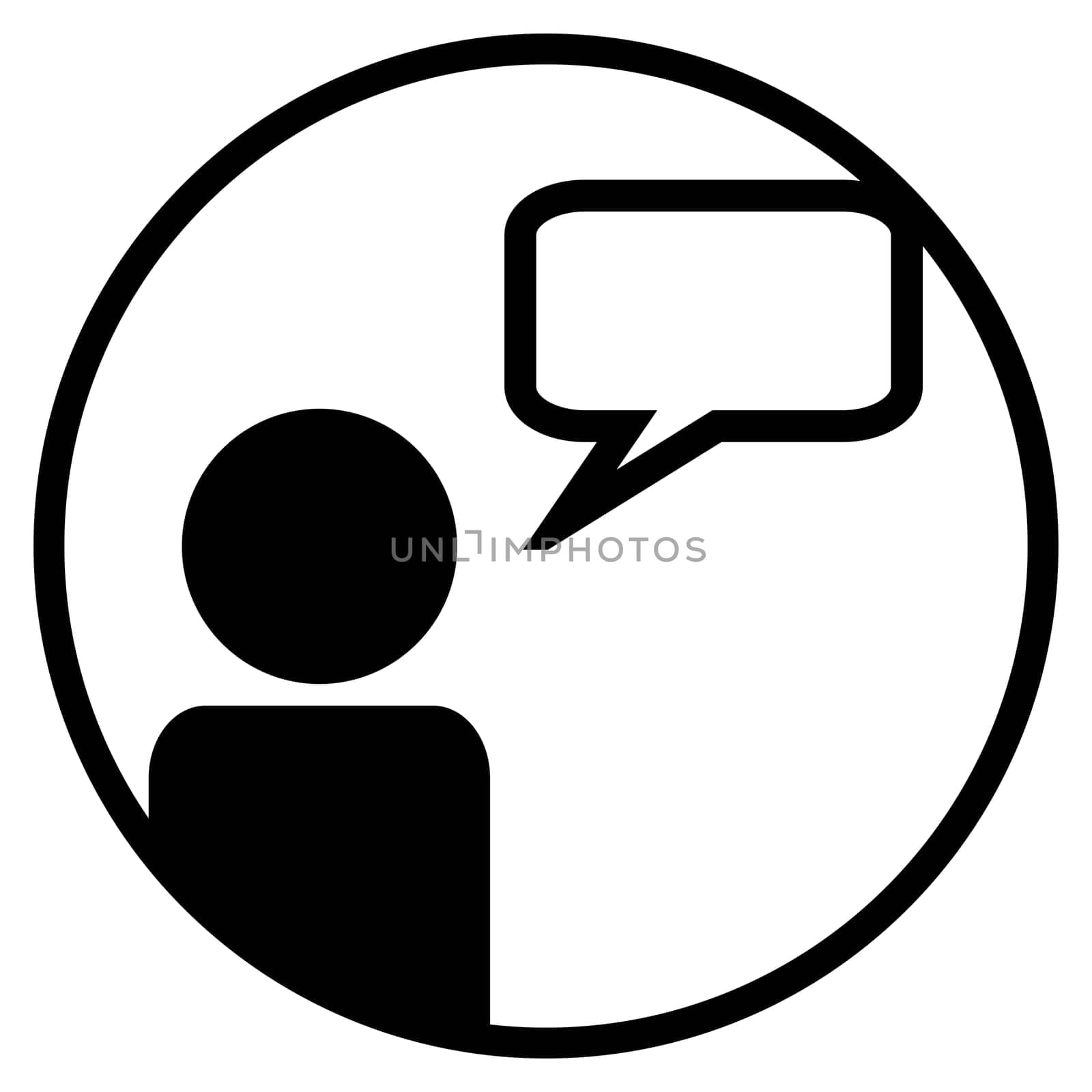 Communication or Contact Symbol - Flat Icon in circle