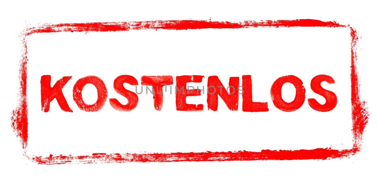 Free in german language: Red rubber stamp frame with stencil text