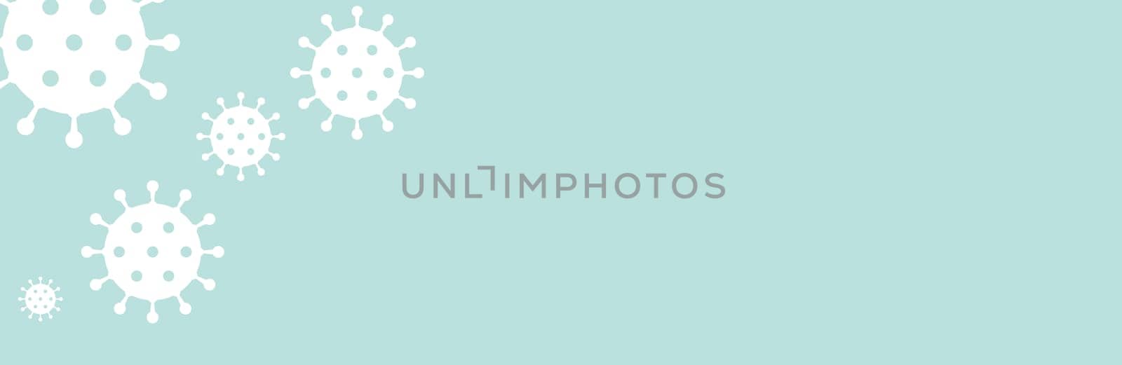 Coronavirus Banner blue white with copy space