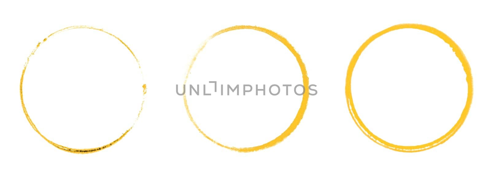 Hand painted circles with yellow orange color
