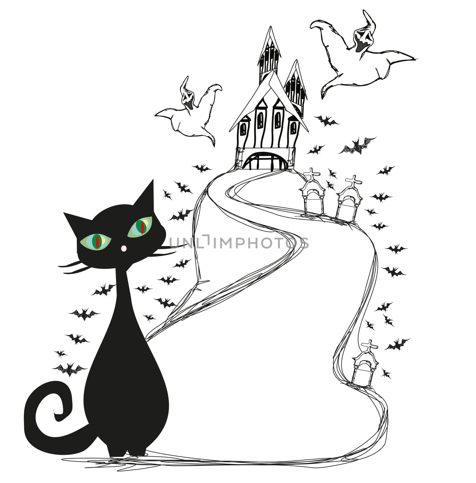 Halloween frame with Scary Castle