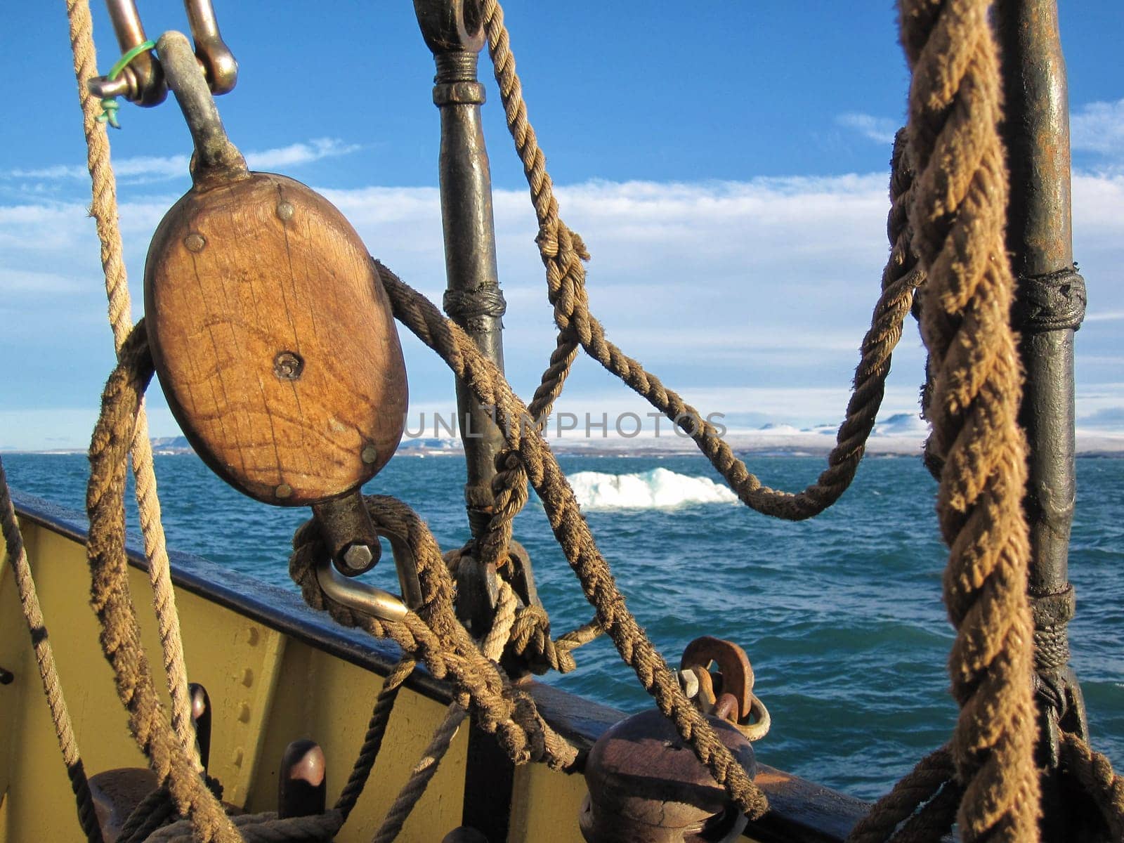sailing ship at Svalbard coast