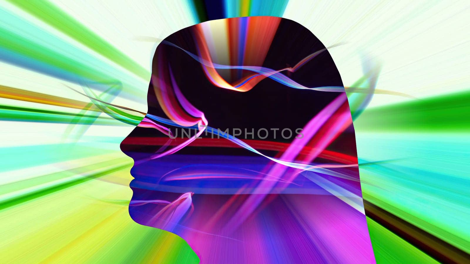 Surreal Colorful Portrait of Woman silhouette,Surreal Colorful Portrait of Woman silhouette