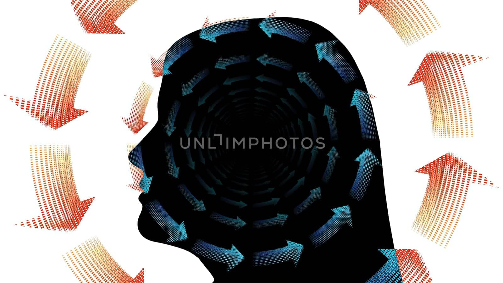 Surreal Colorful Portrait of Woman silhouette,Surreal Colorful Portrait of Woman silhouette