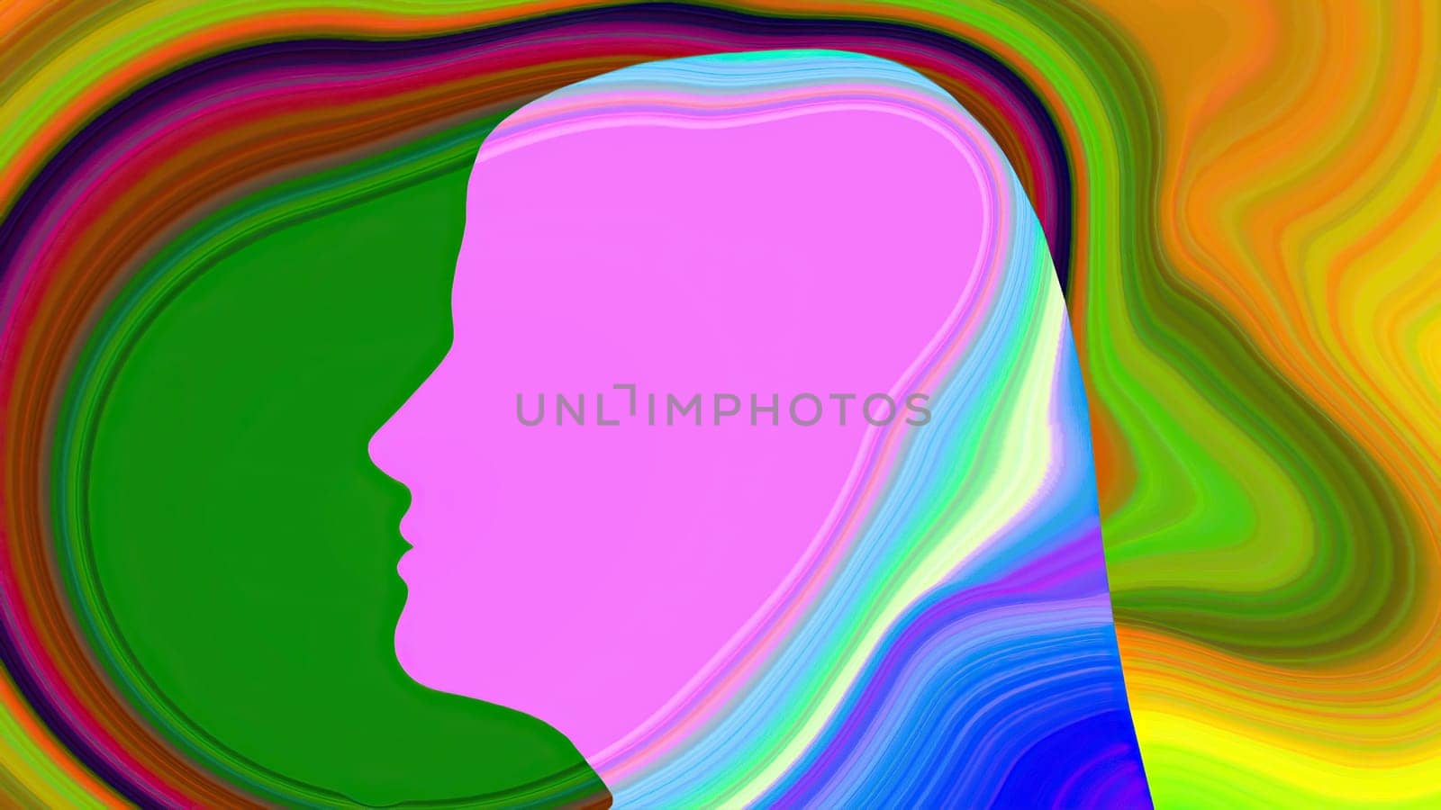 Surreal Colorful Portrait of Woman silhouette,Surreal Colorful Portrait of Woman silhouette