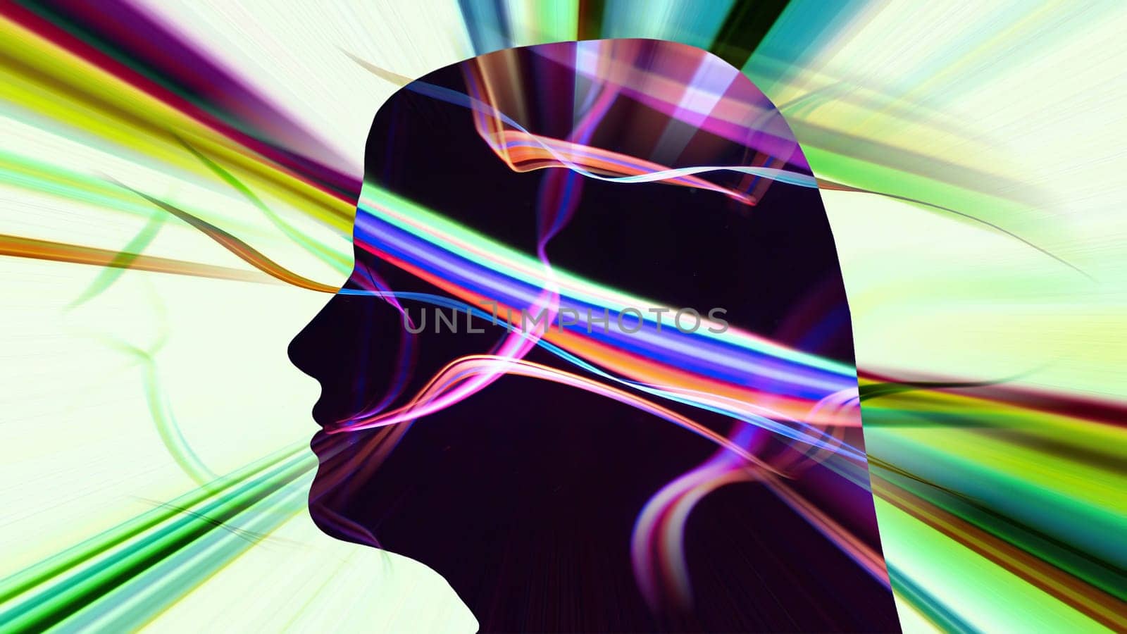 Surreal Colorful Portrait of Woman silhouette,Surreal Colorful Portrait of Woman silhouette