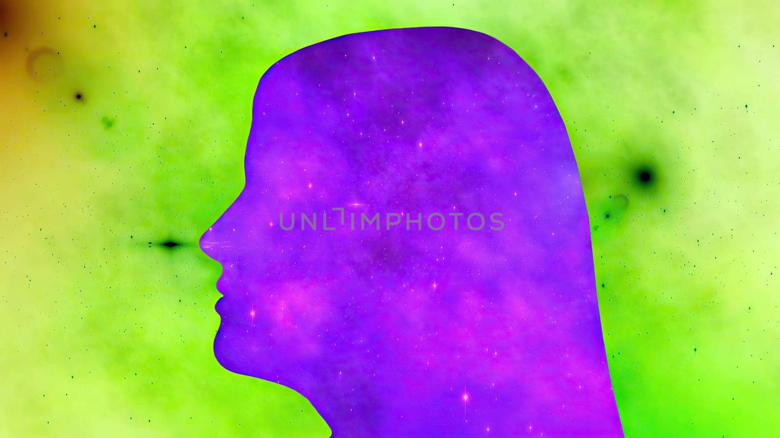 Surreal Colorful Portrait of Woman silhouette,Surreal Colorful Portrait of Woman silhouette