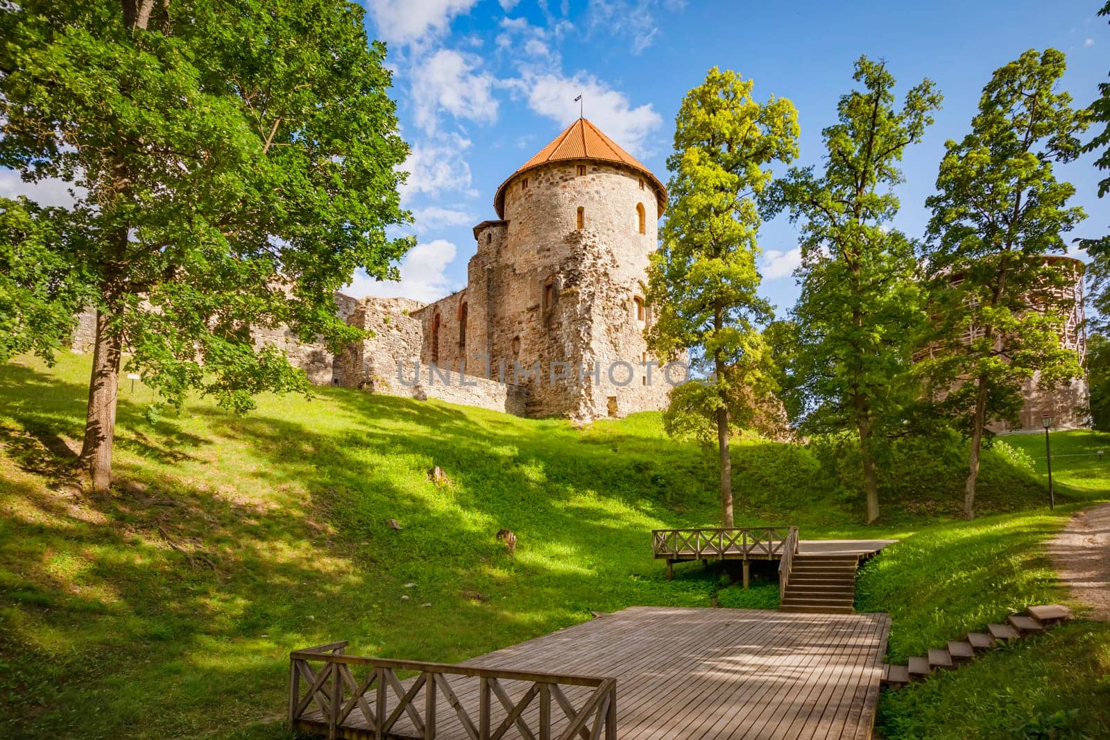 Ruins of an old castle in Cesis, Latvia