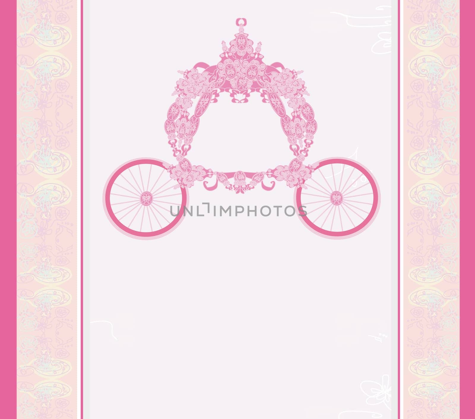 vintage floral carriage invitation