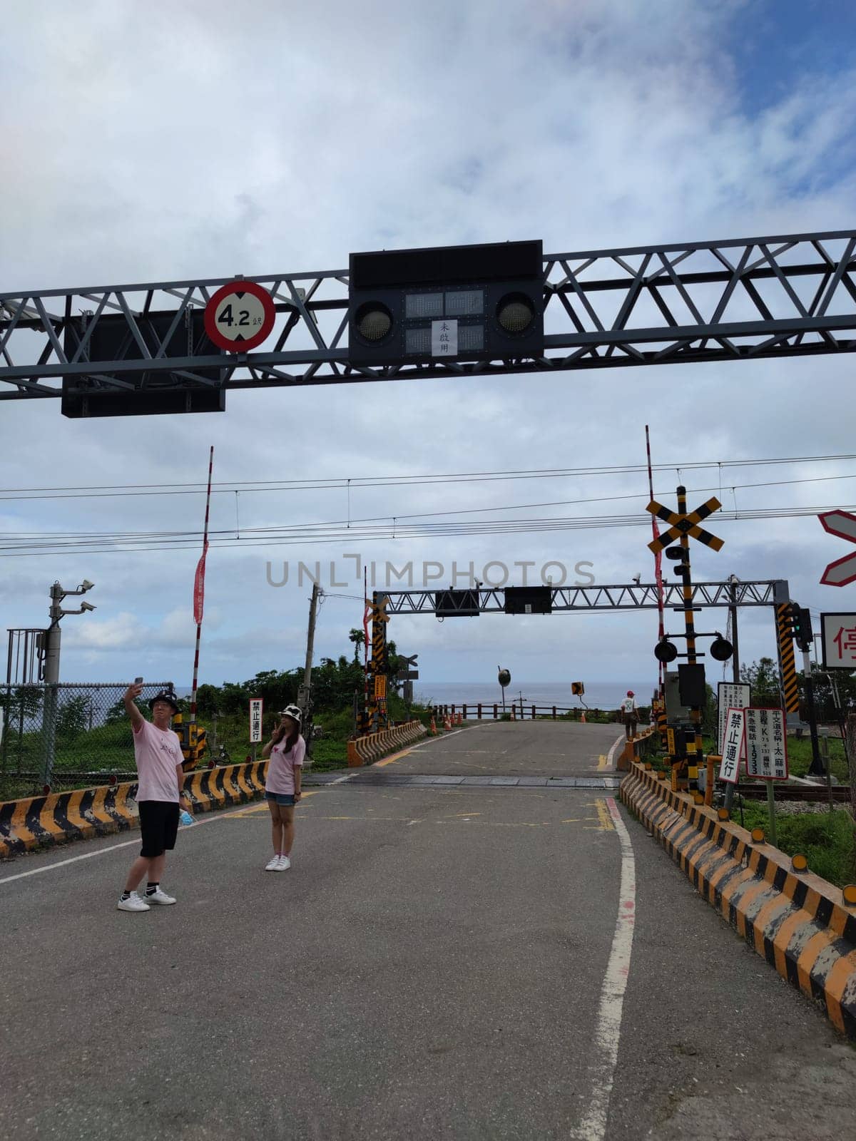 Taimali train level crossing, Taitung - Apr 12, 2022 : The Taimali train level crossing, Taitung Taiwan