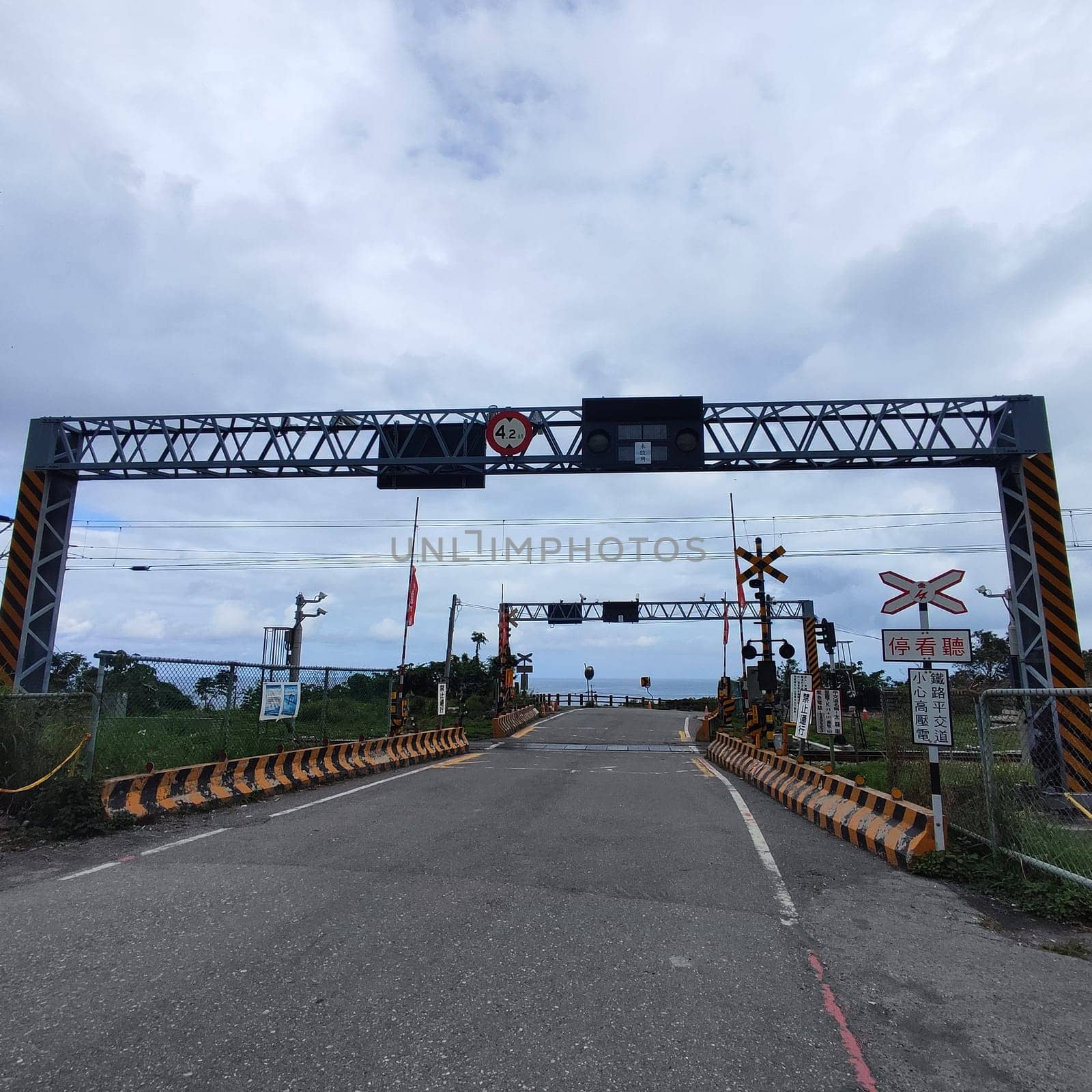 Taimali train level crossing, Taitung - Apr 12, 2022 : The Taimali train level crossing, Taitung Taiwan