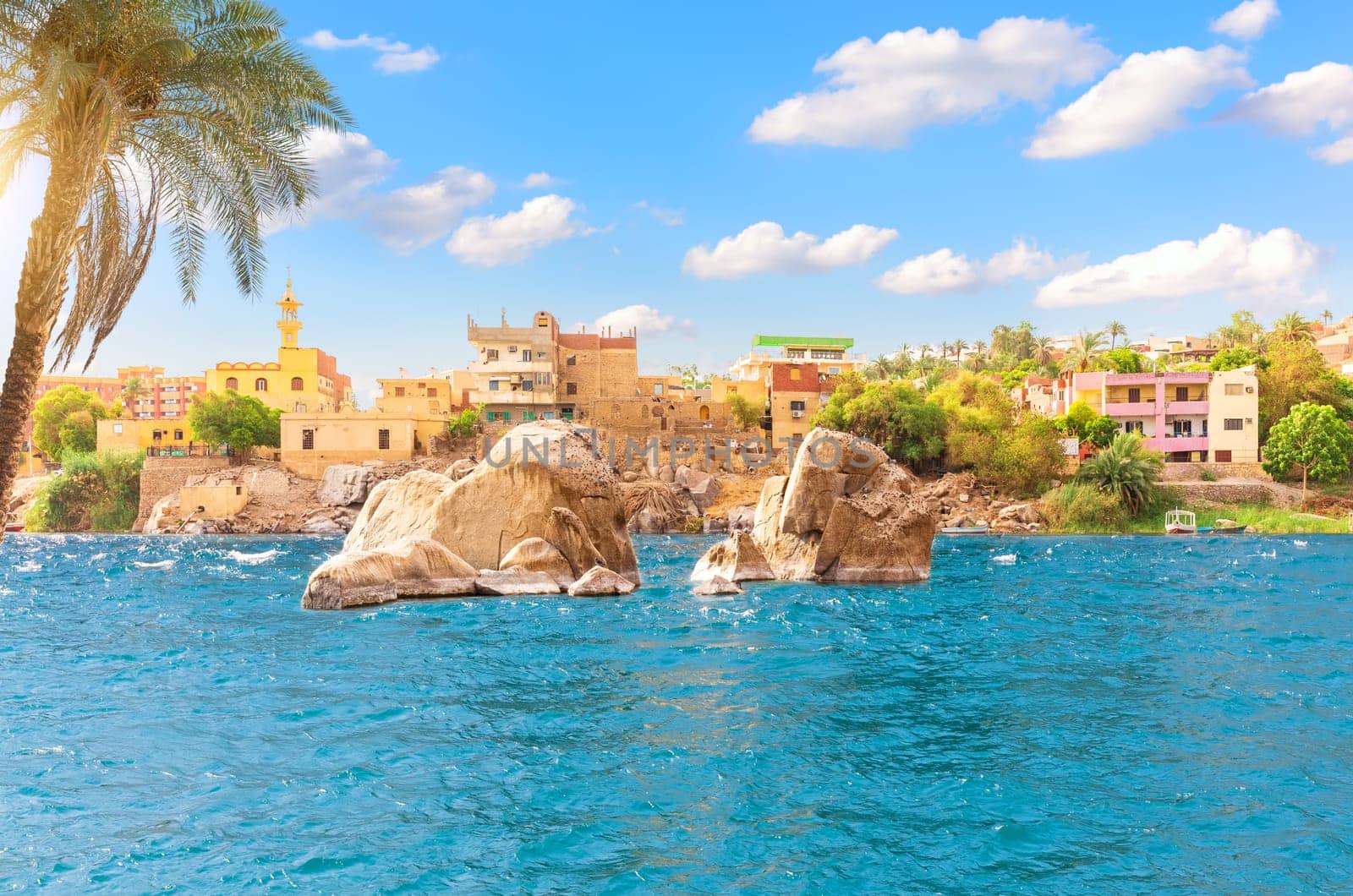 African village near Aswan by the Nile, Egypt.
