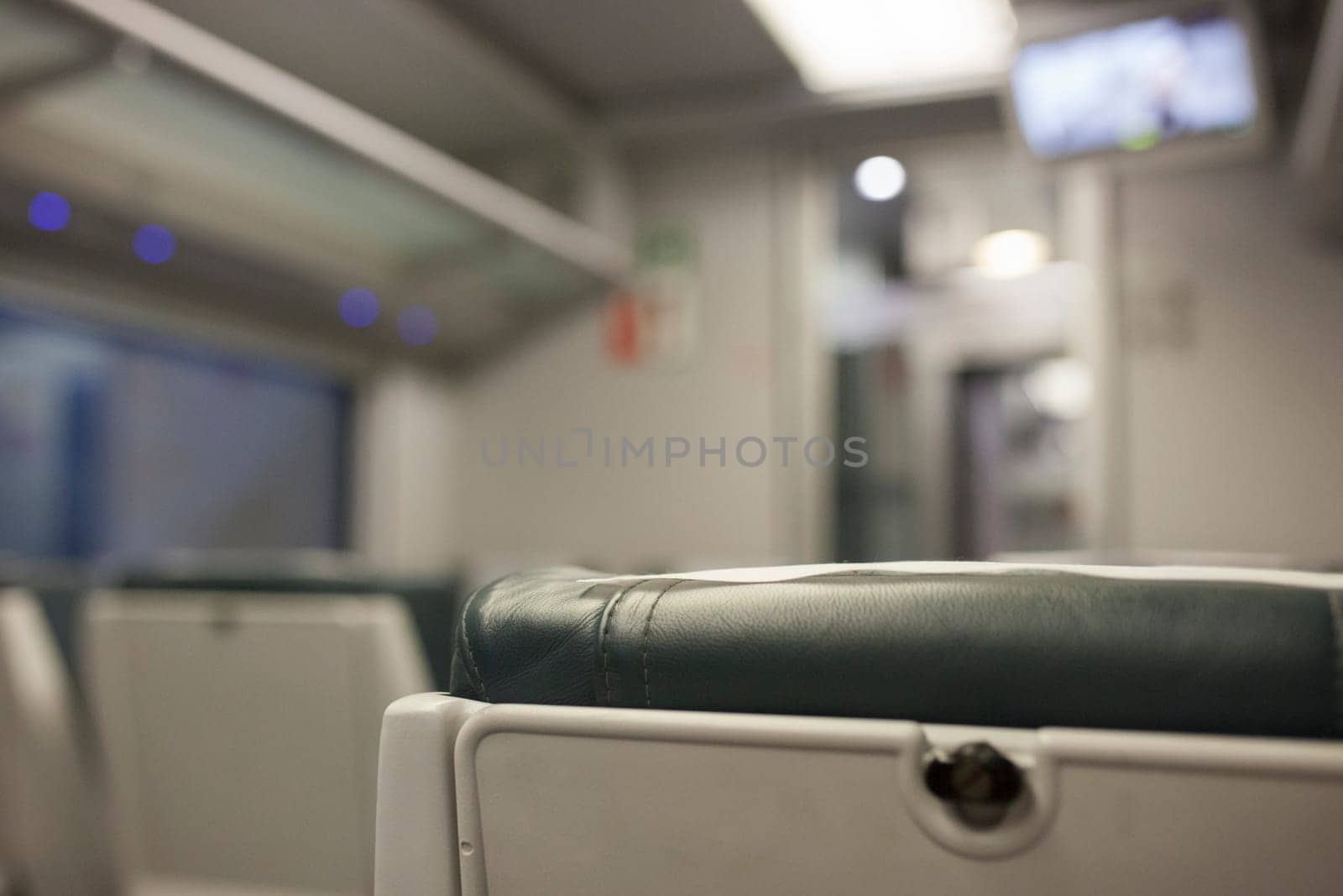 Interior of normal class carriage. Selective focus