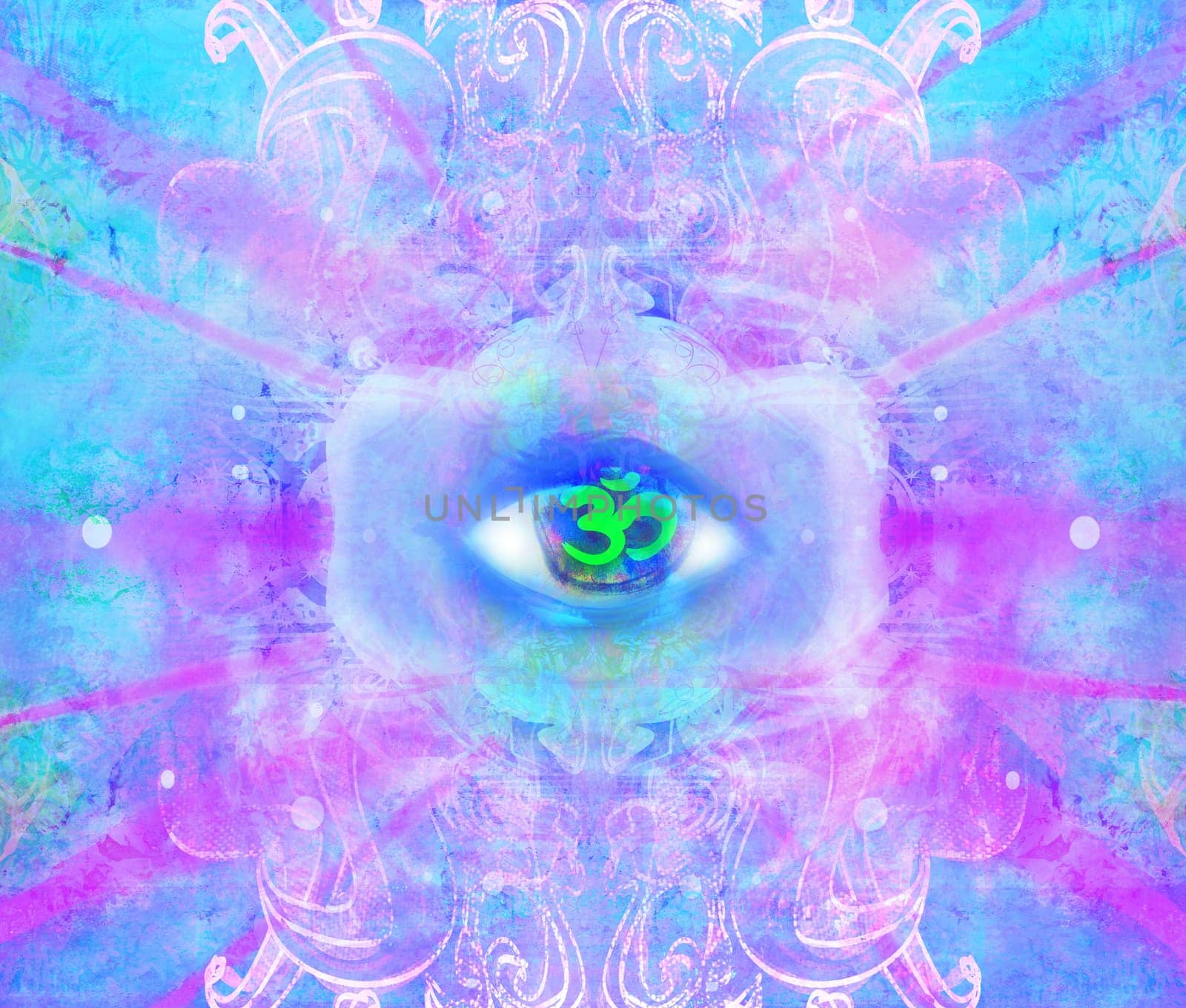 Illustration of a third eye mystical sign