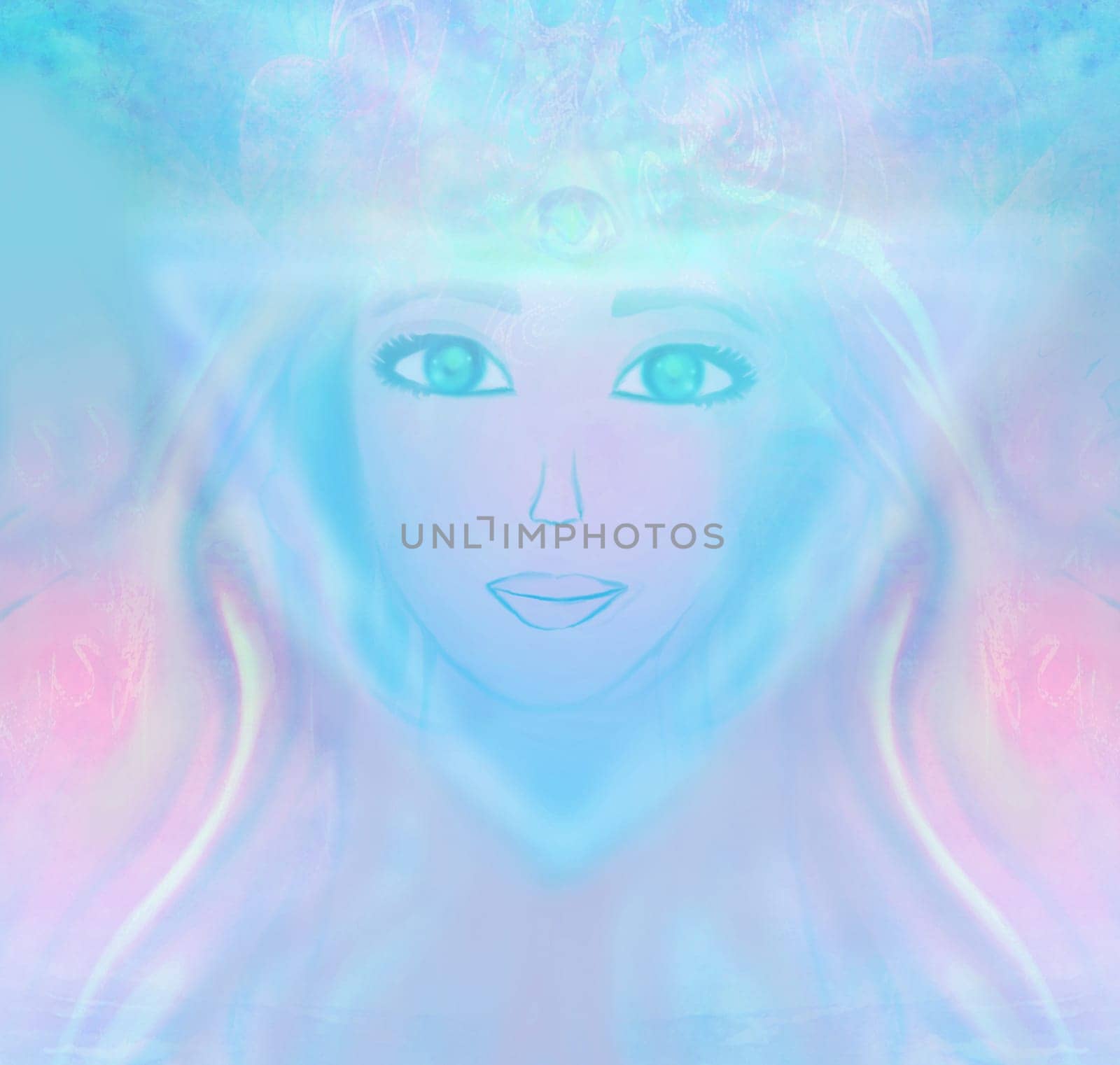 Woman with third eye, psychic supernatural senses