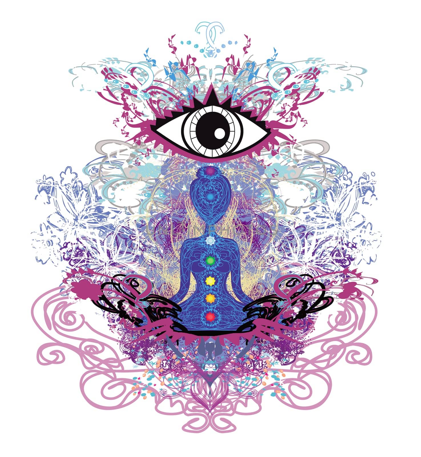 Woman with third eye, psychic supernatural senses