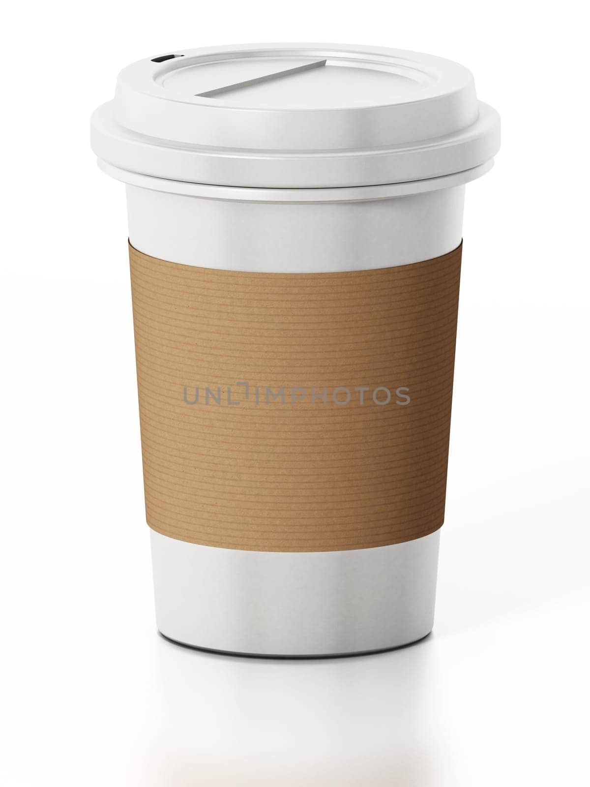 Coffee cup isolated on white background. 3D illustration.