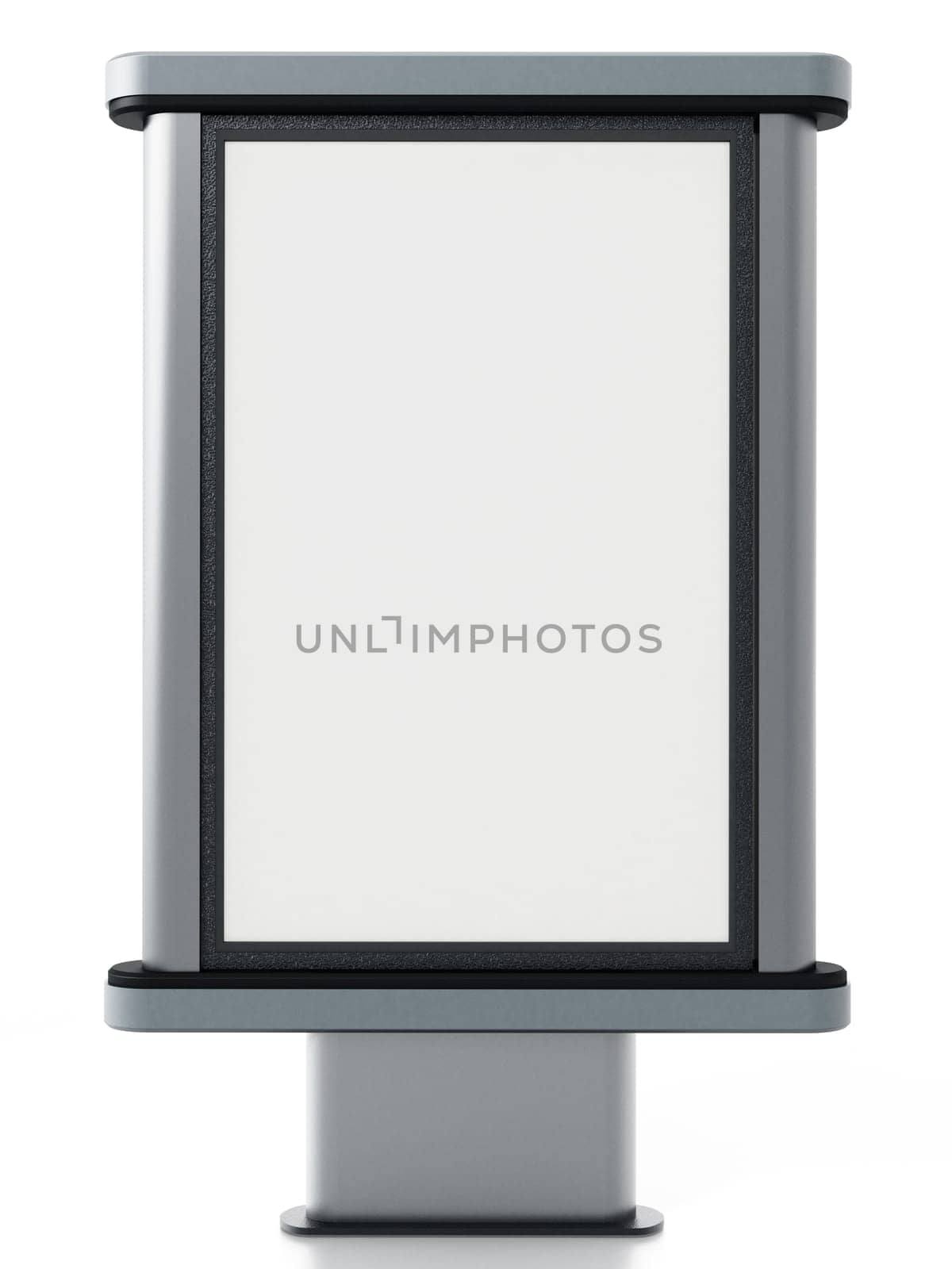 CLP City light poster stand isolated on white background. 3D illustration.