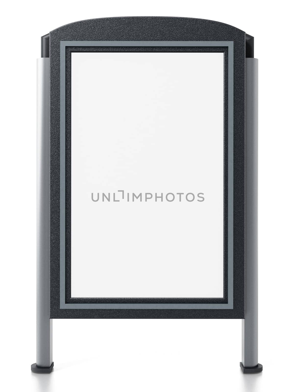 CLP City light poster stand isolated on white background. 3D illustration.