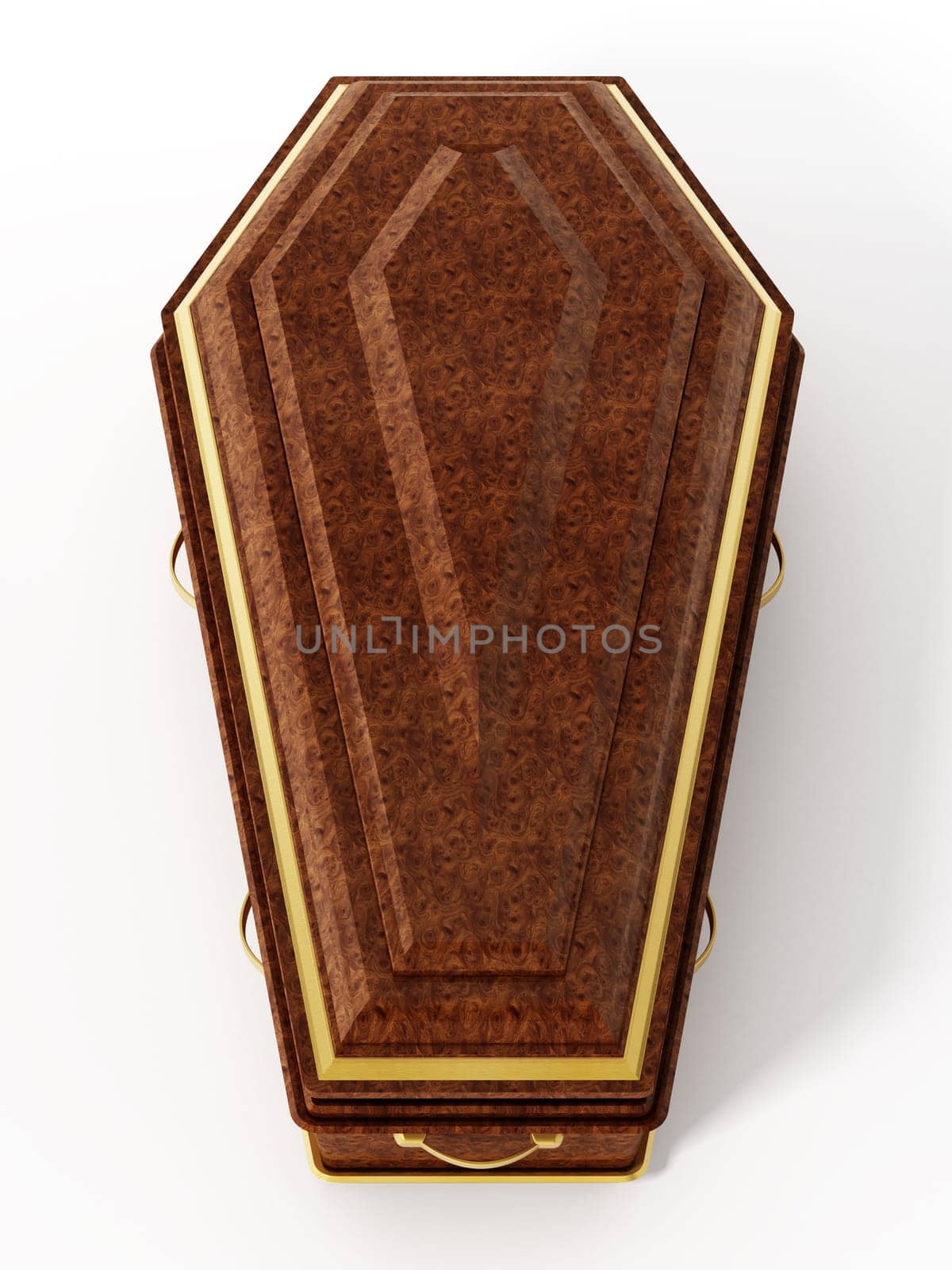Coffin isolated on white background. 3D illustration.