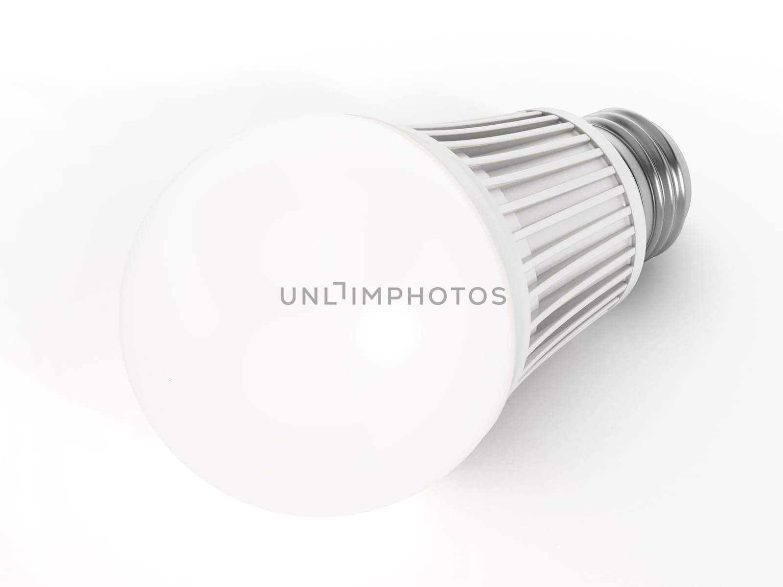 Energy efficient light bulb isolated on white background. 3d illustration.