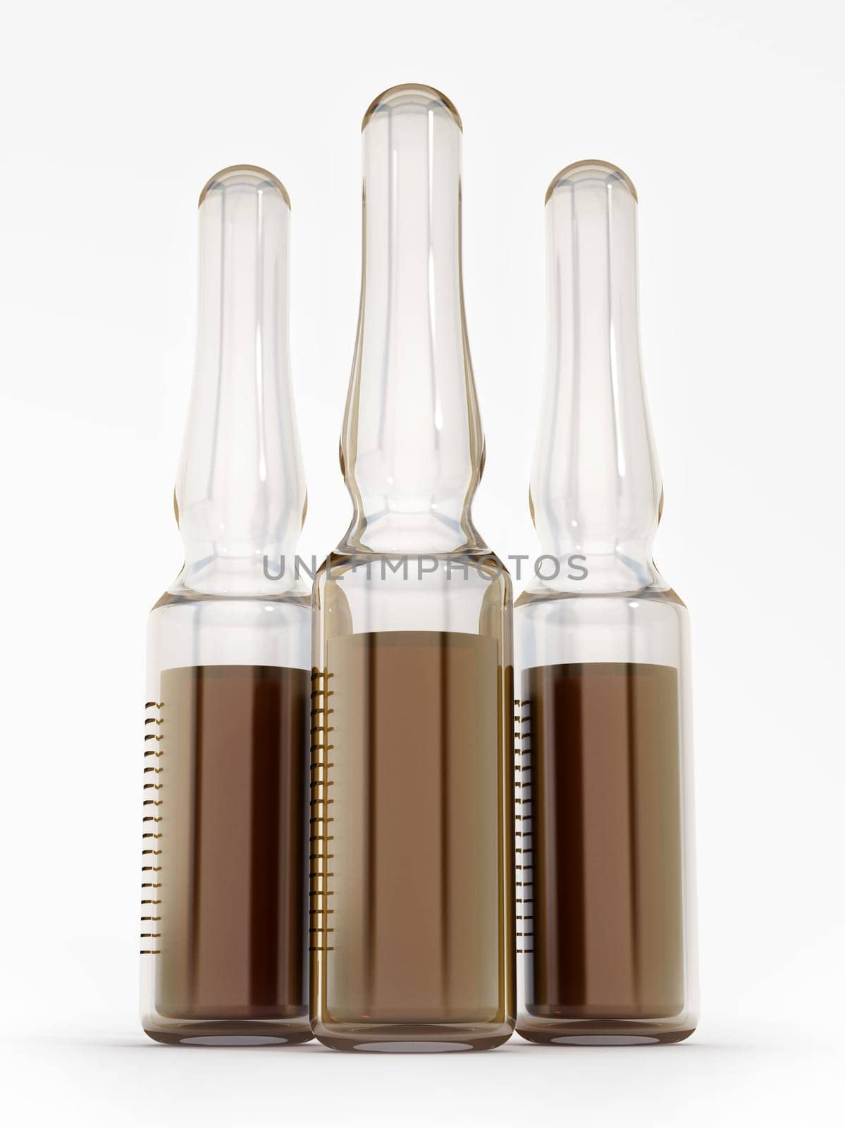 Vaccine bottles isolated on white background. 3d illustration.