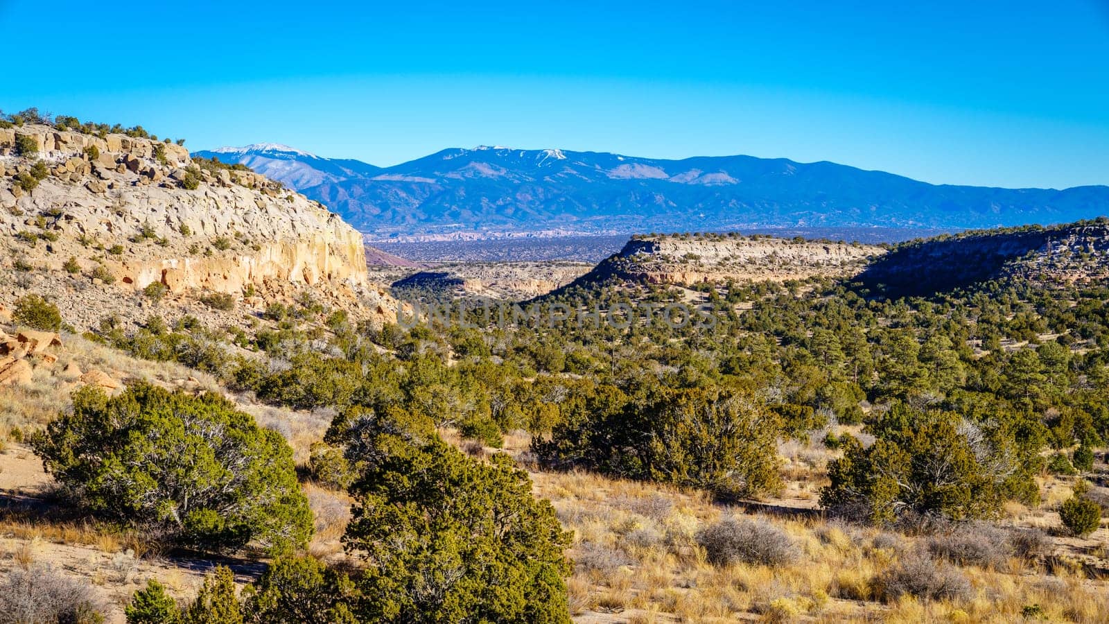 General view of Tsankawi - a detached portion of Bandelier National Monument in New Mexico