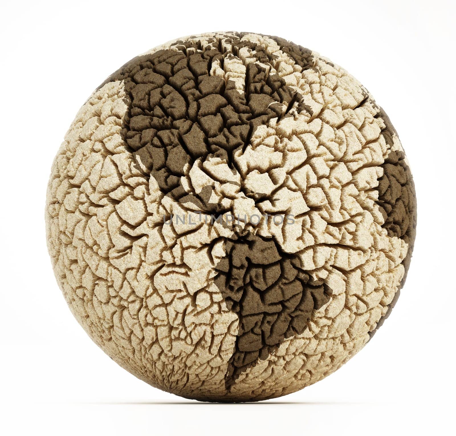 Deserted earth with cracked soil. 3D illustration.