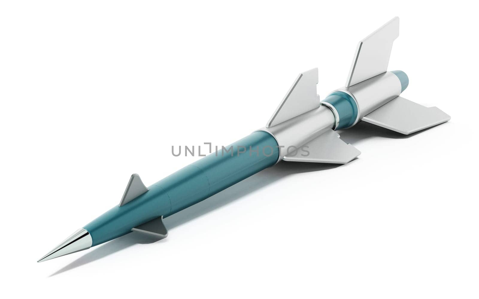 Missile isolated on white background. 3D illustration.