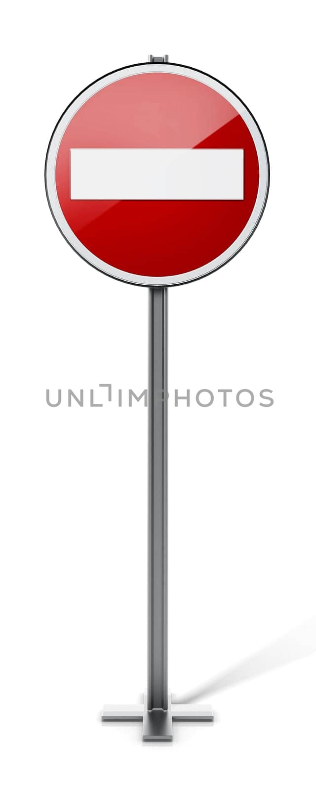 Do not enter traffic sign isolated on white background. 3D illustration.