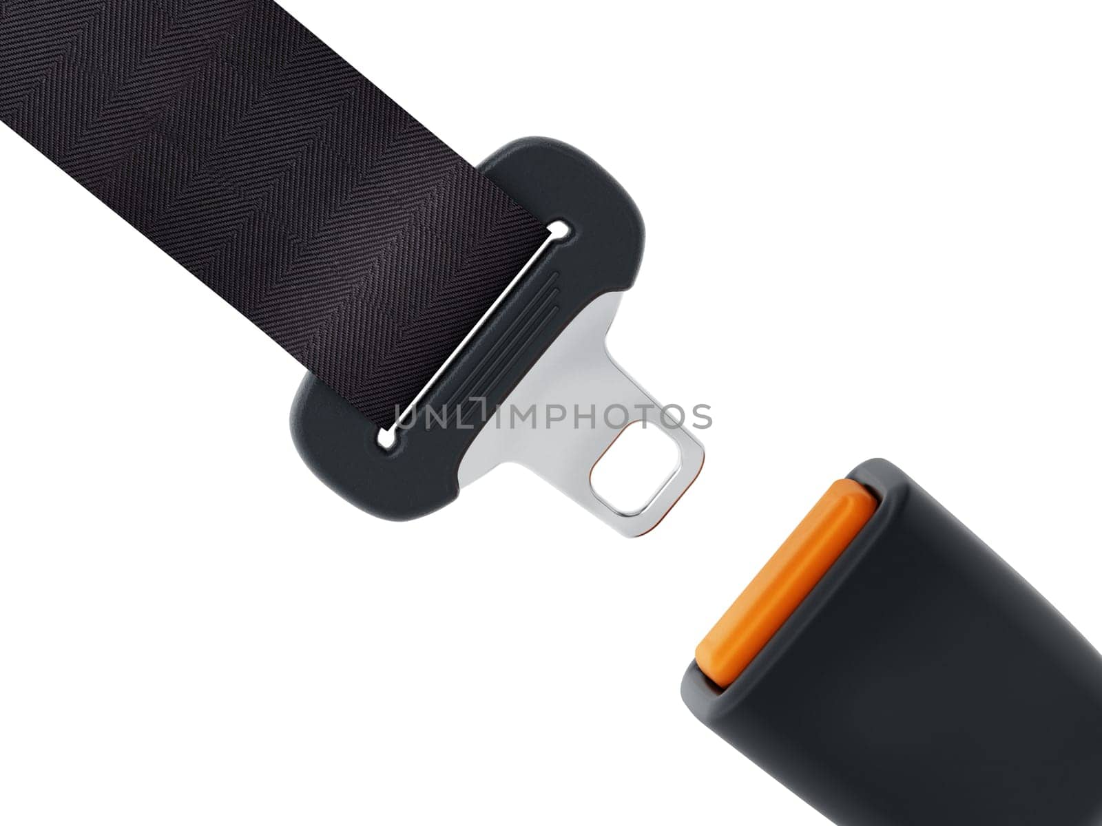 Safety belt isolated on white background. 3D illustration.