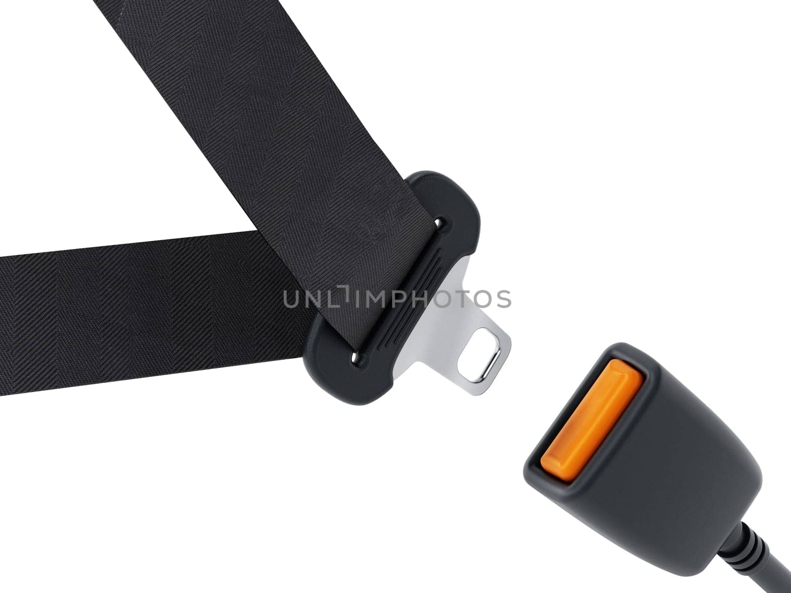 Safety belt isolated on white background. 3D illustration.