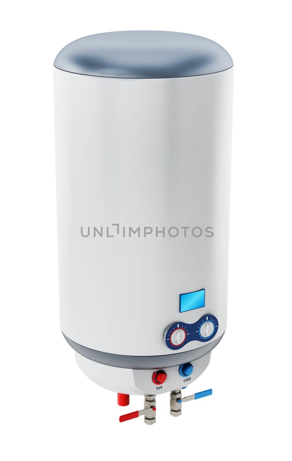 Water heater isolated on white background. 3D illustration.