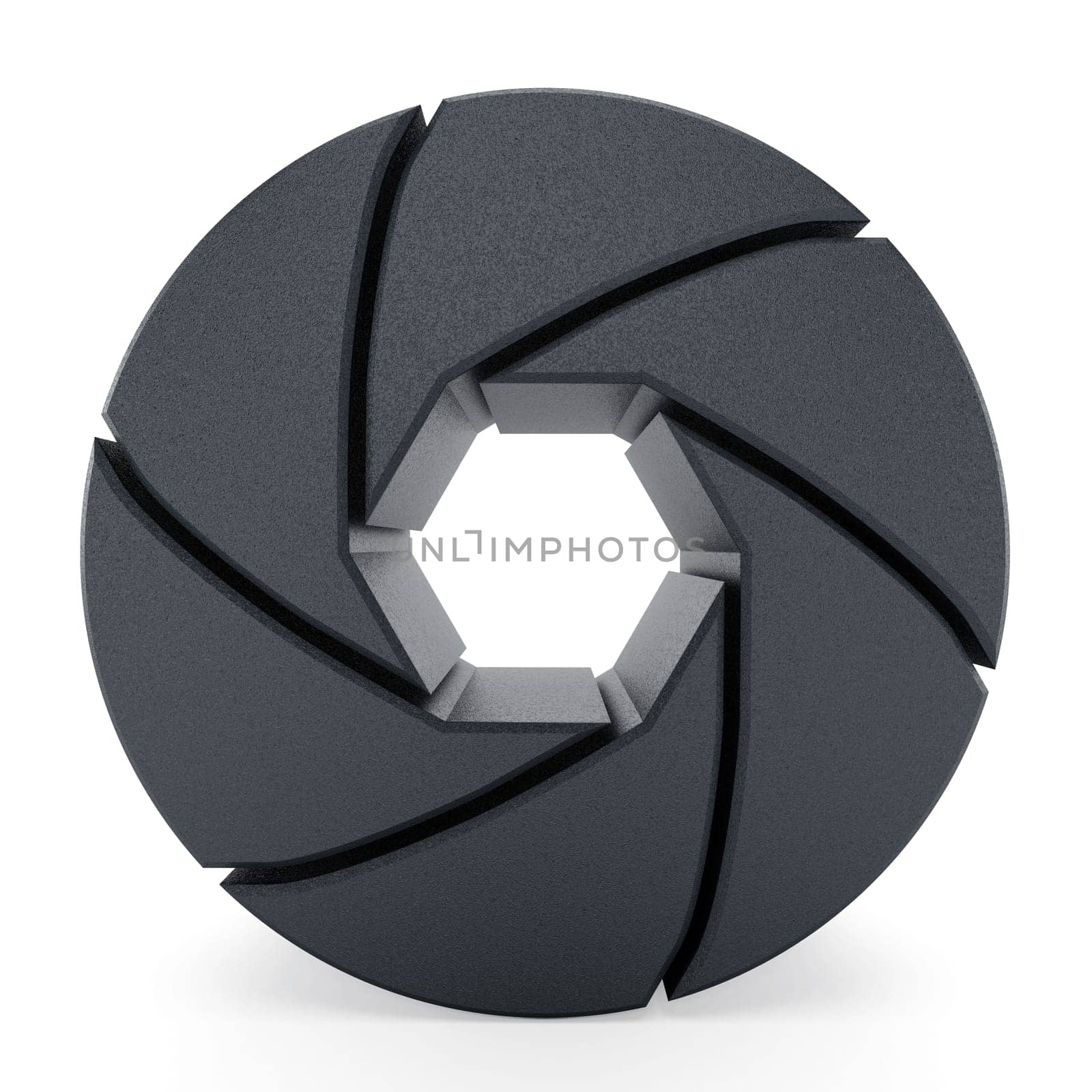 Shutter symbol isolated on white background. 3D illustration.