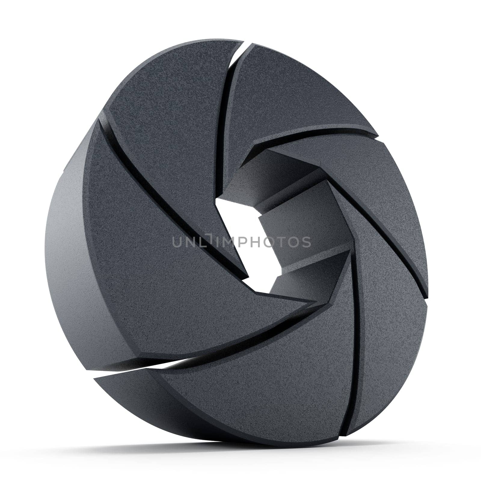 Shutter symbol isolated on white background. 3D illustration.