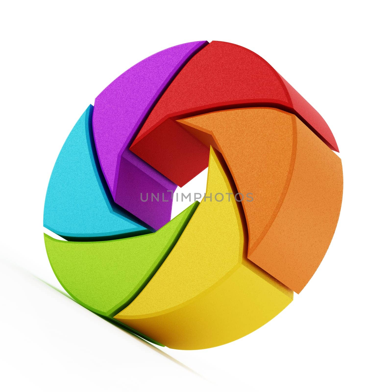 Shutter symbol isolated on white background. 3D illustration.