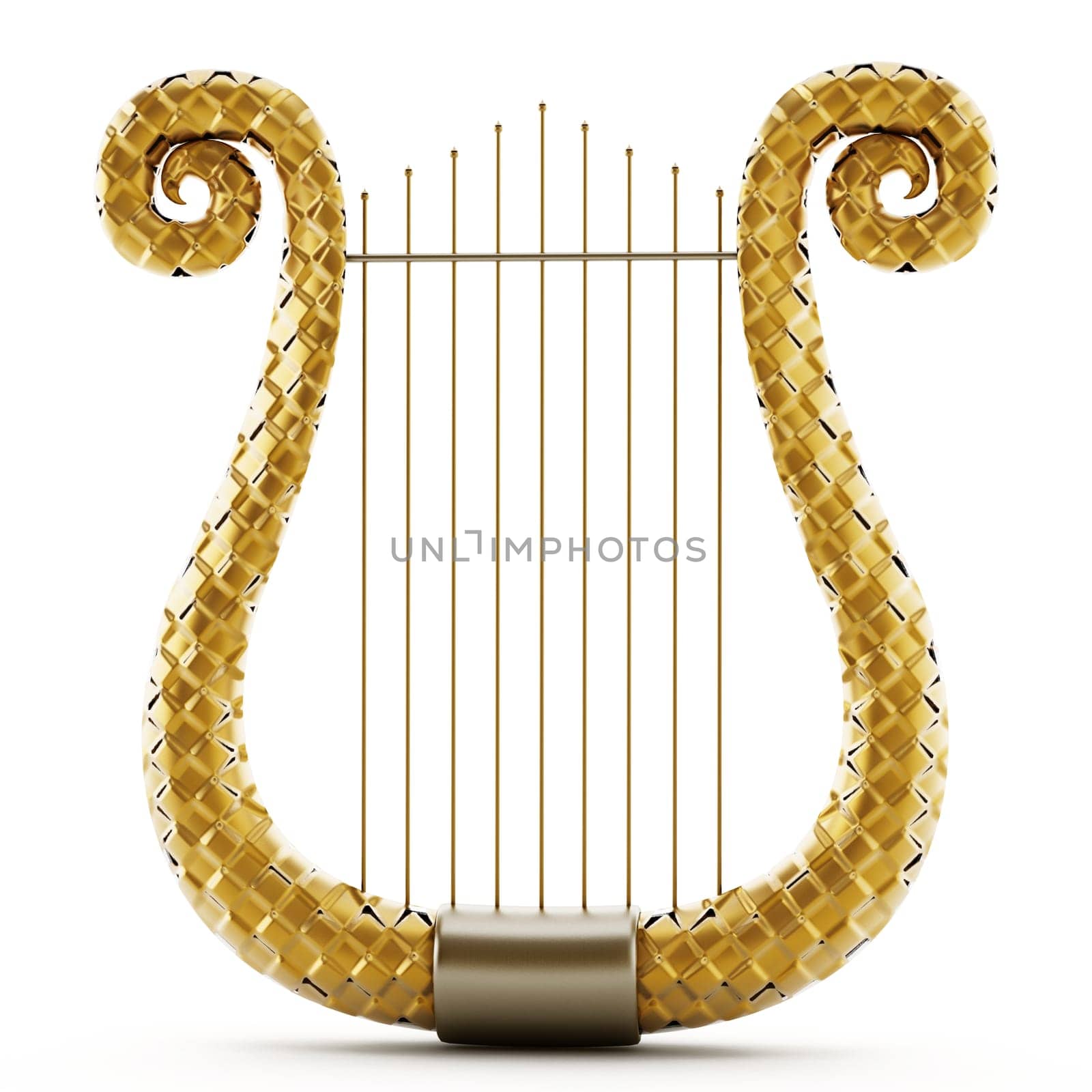Harp isolated on white background. 3D illustration.