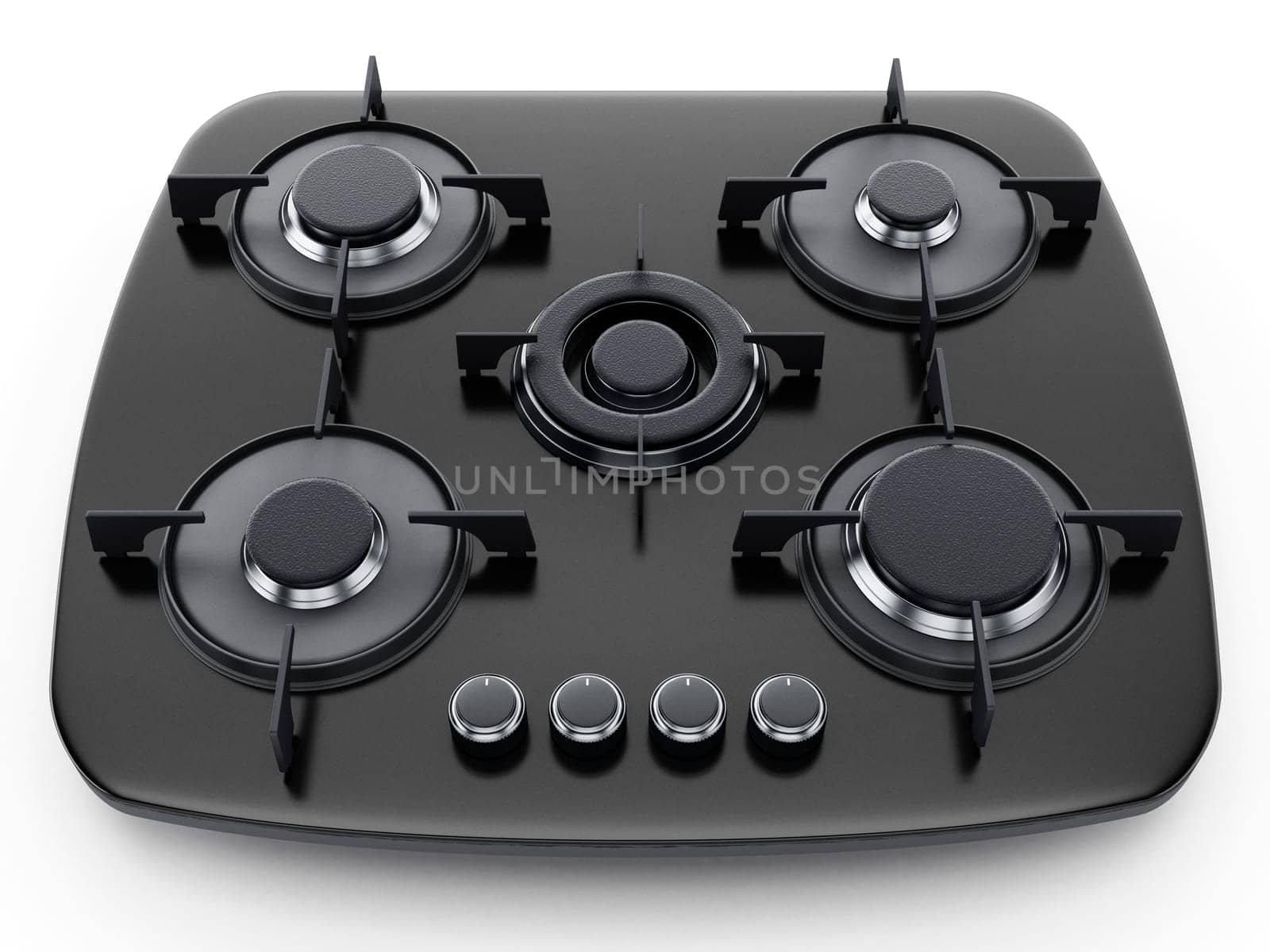 Modern stove isolated on white background. 3D illustration.
