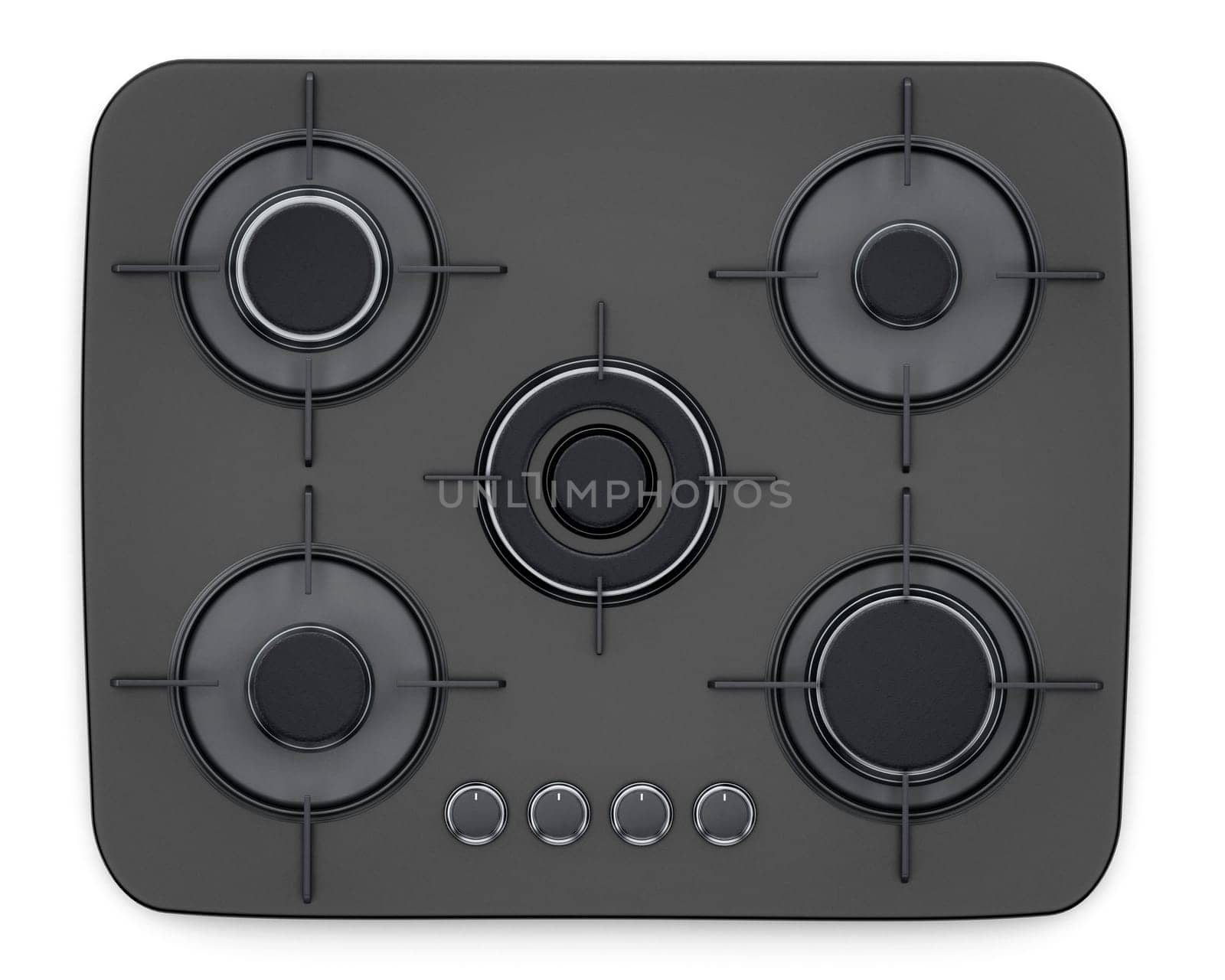 Modern stove isolated on white background. 3D illustration.