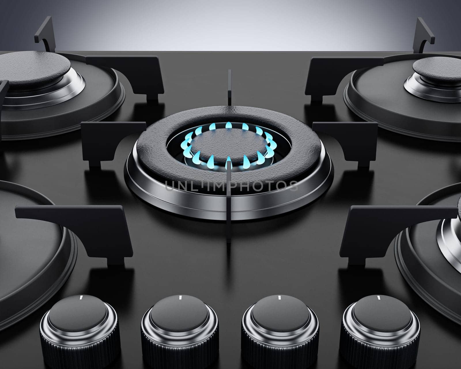 Modern stove isolated on white background. 3D illustration.