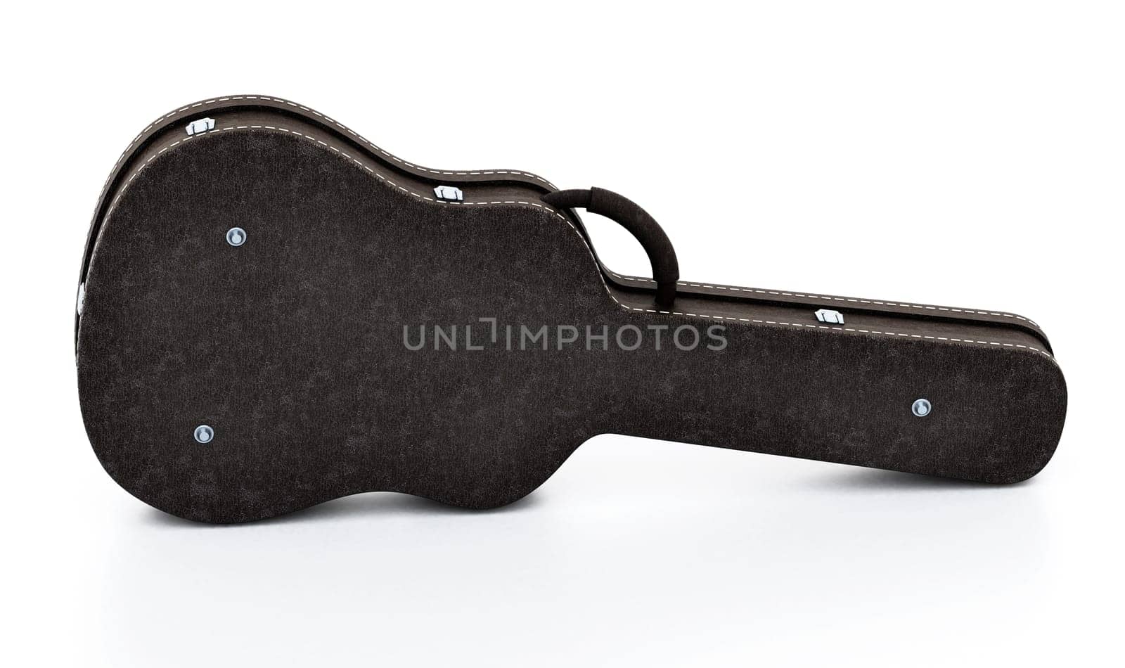 Guitar case isolated on white background. 3D illustration.