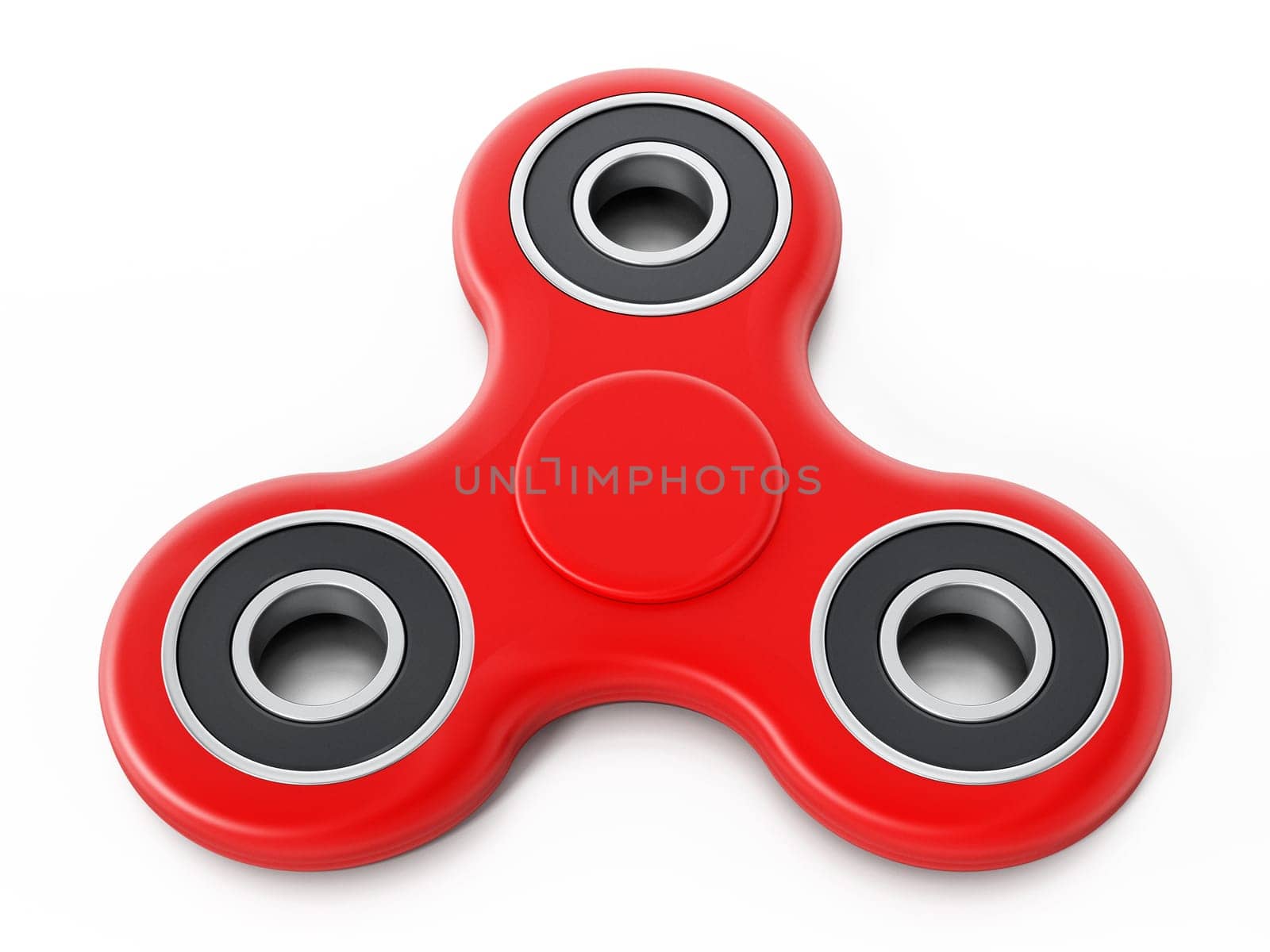 Fidget spinner isolated on white background. 3D illustration.