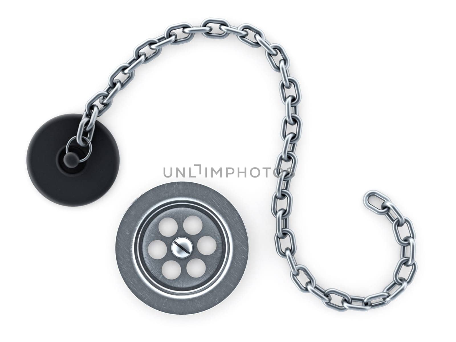 Sink hole cover isolated on white background. 3D illustration.