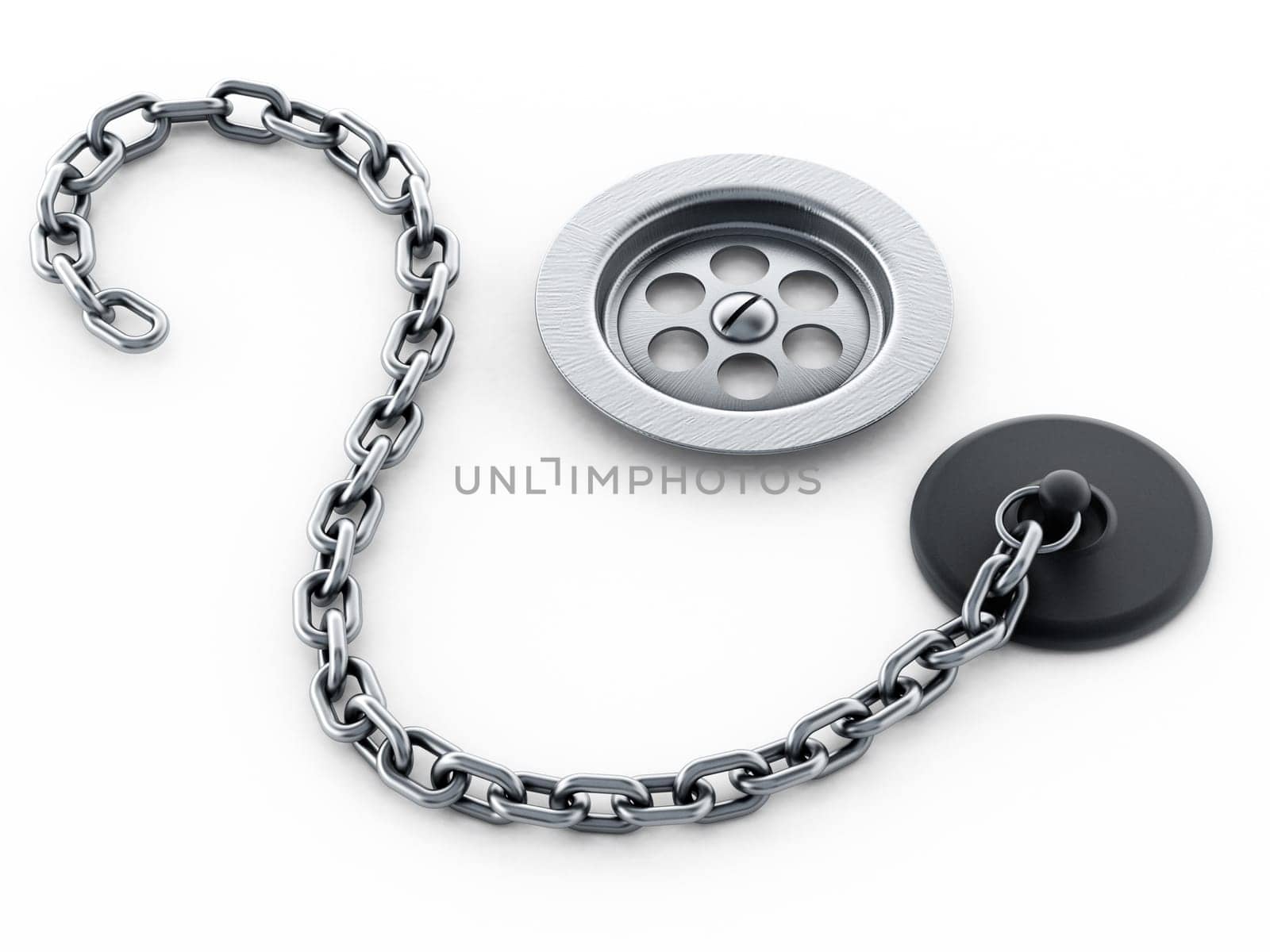 Sink hole cover isolated on white background. 3D illustration.