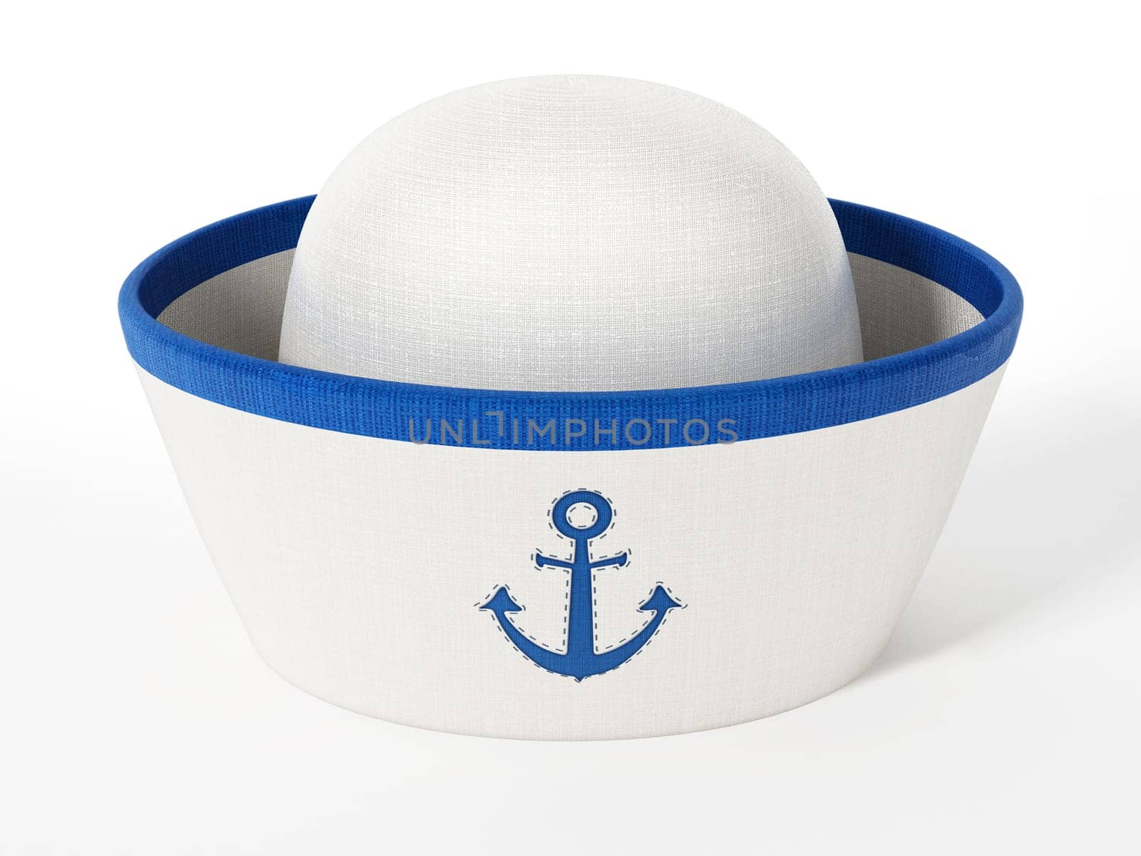 Sailor hat with anchor icon isolated on white background.