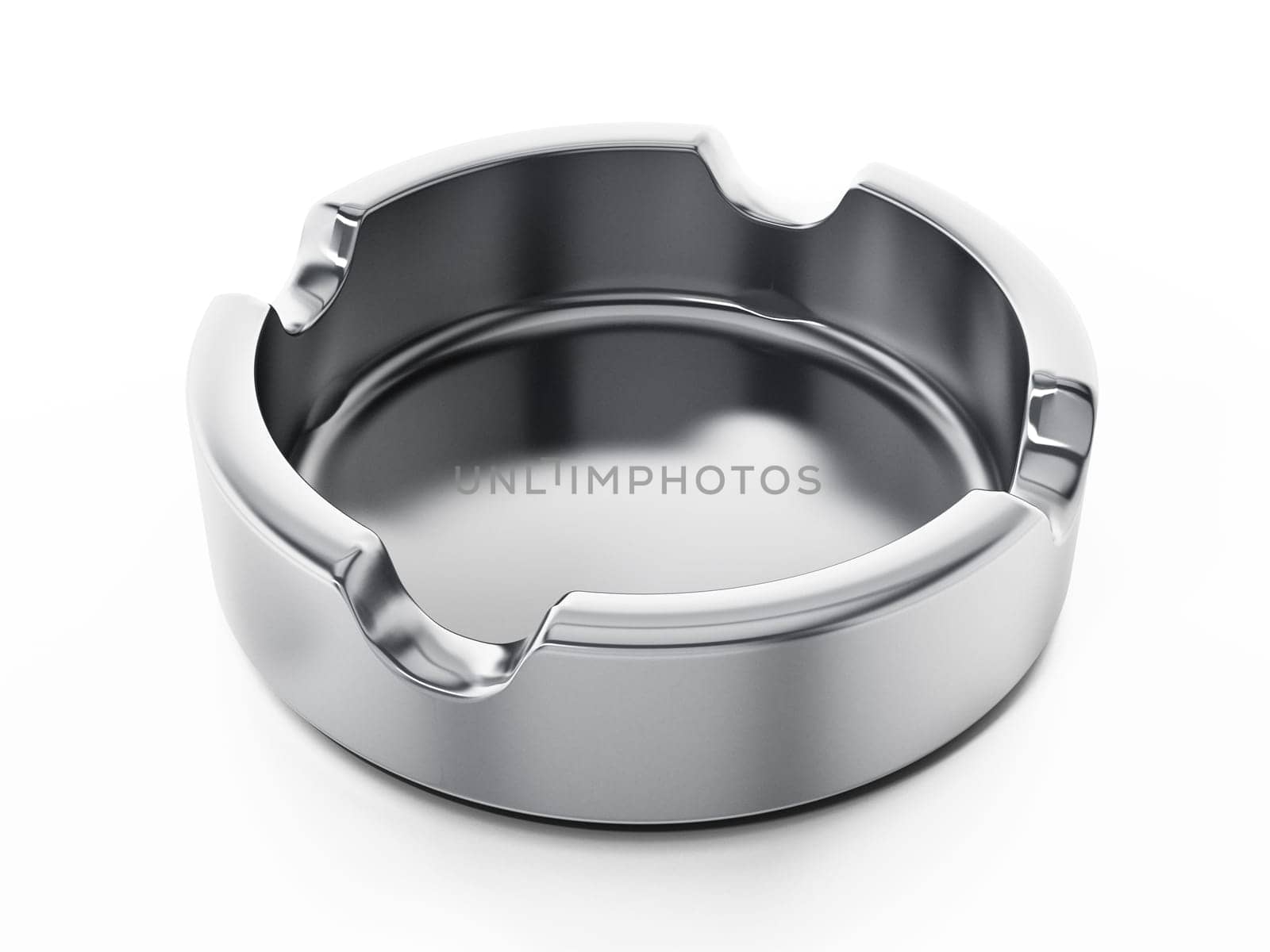 Ashtray isolated on white background. 3D illustration.