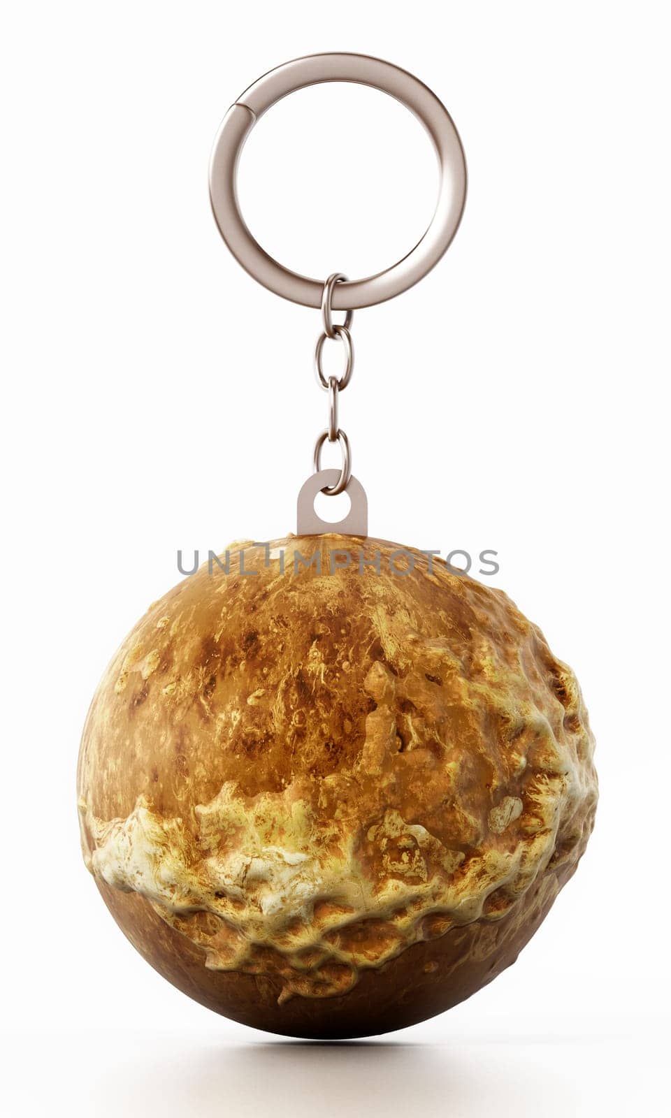 3D planet Mars connected to keychain. 3D illustration.